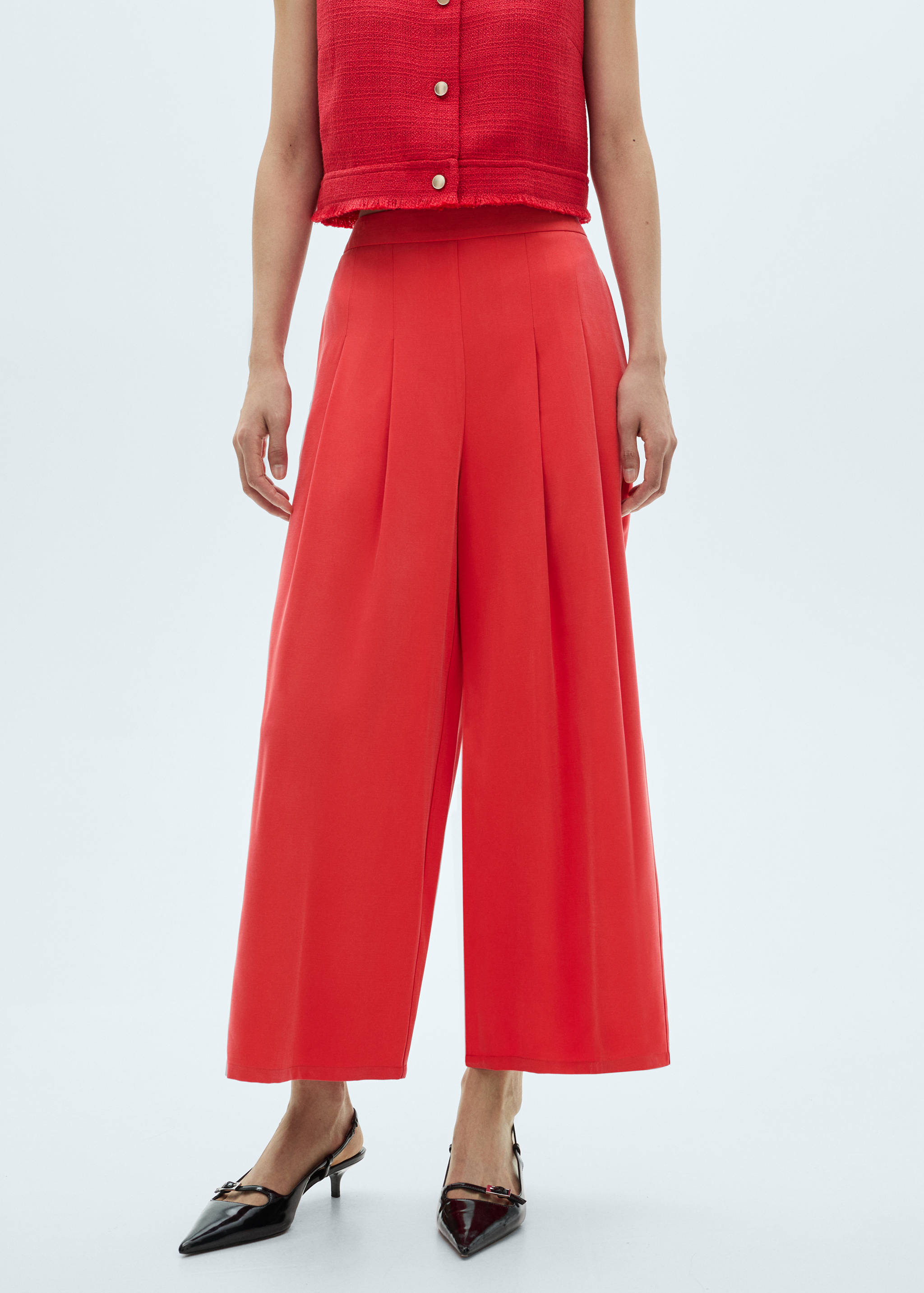 Pantalón wide leg tablas - Plano medio