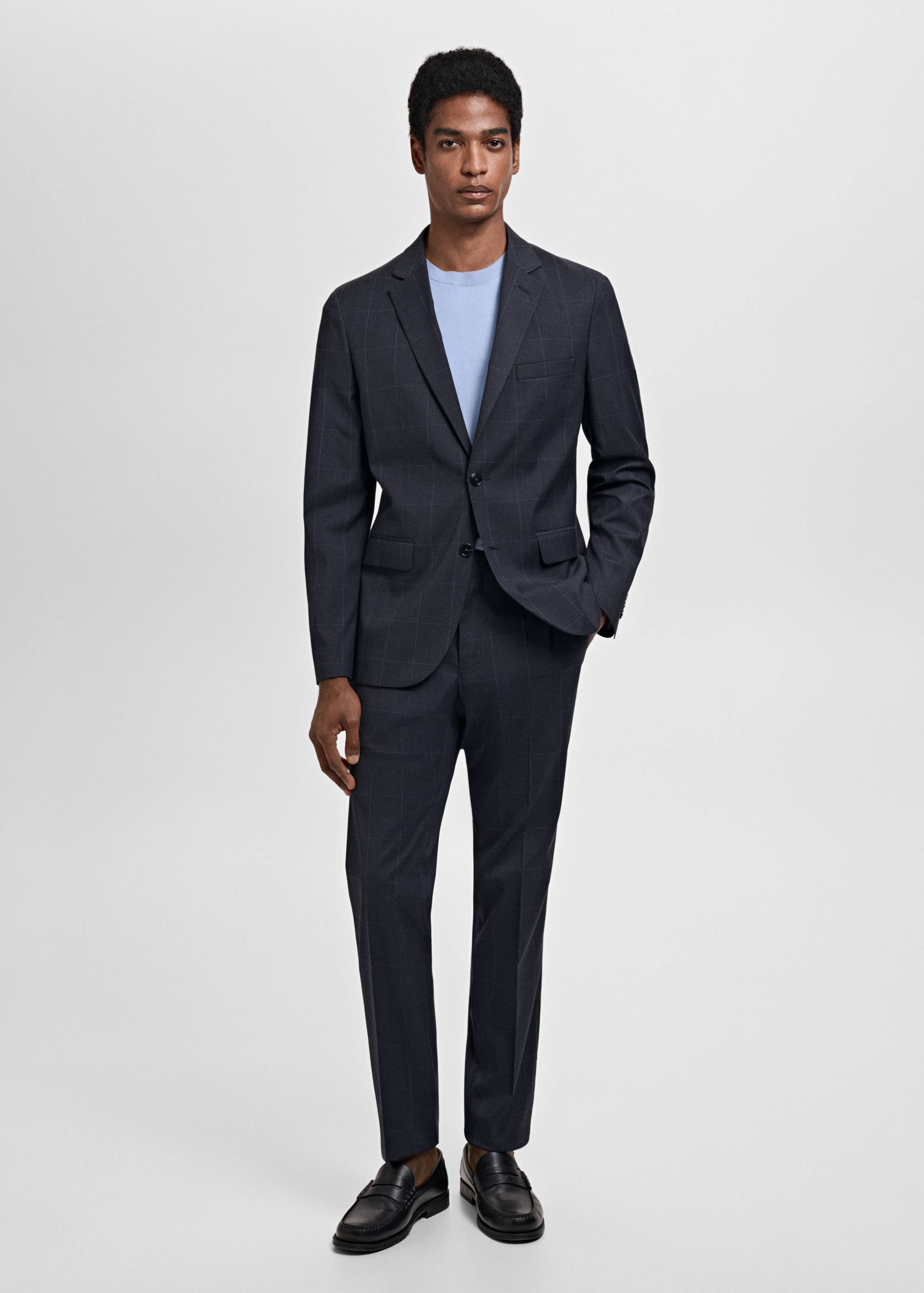 Super slim-fit suit jacket in stretch fabric - General plane