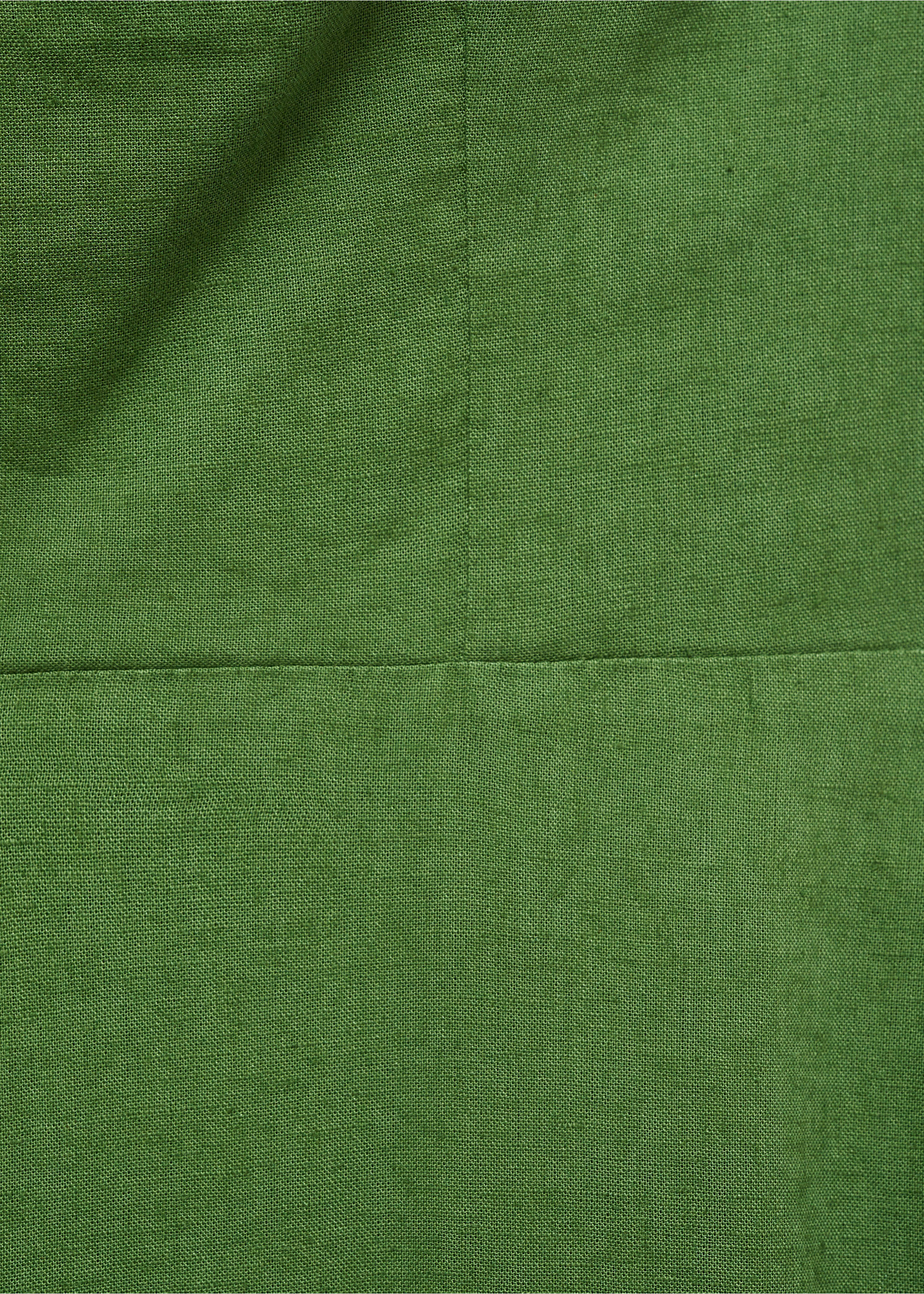 Straight-fit linen jumpsuit - Details of the article 0, Green. Ref: 87040590-00.