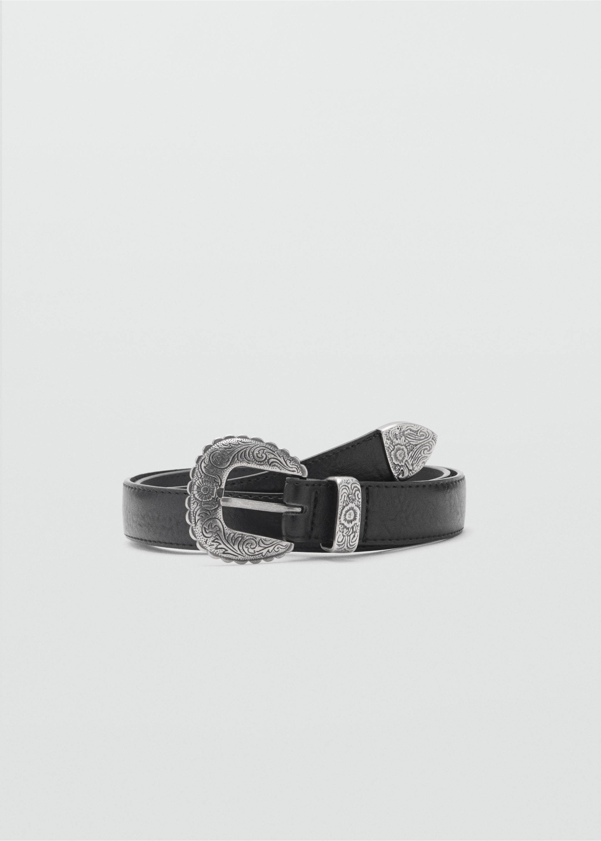 Cinto fivela relevo - Artigo sem modelo, Preto. Ref: 87040594-00.