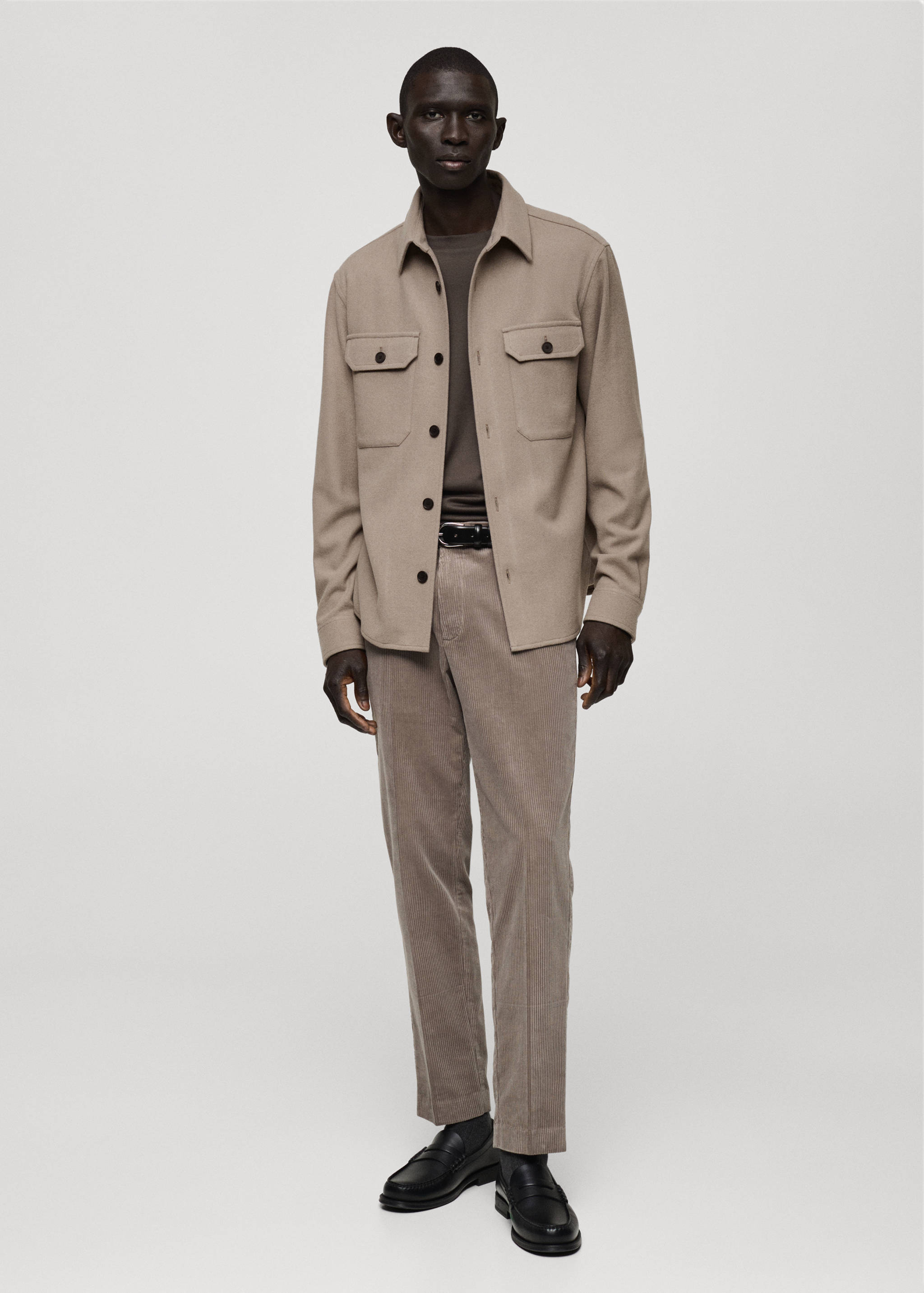 Flanell-Overshirt aus Wollgemisch - Allgemeine Ansicht