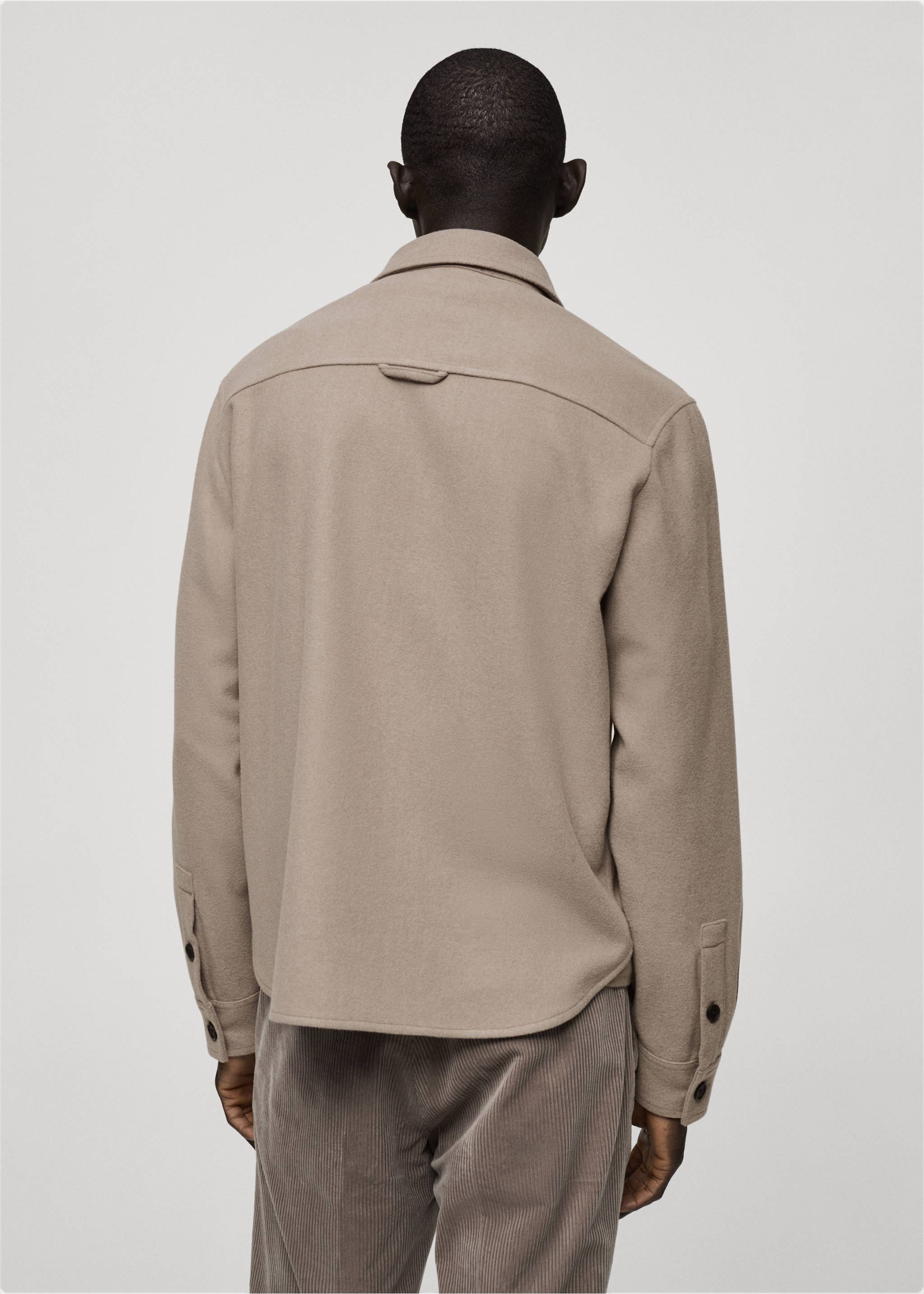 Flanell-Overshirt aus Wollgemisch - Rückseite des Artikels, Grau. Ref: 87040597-00.