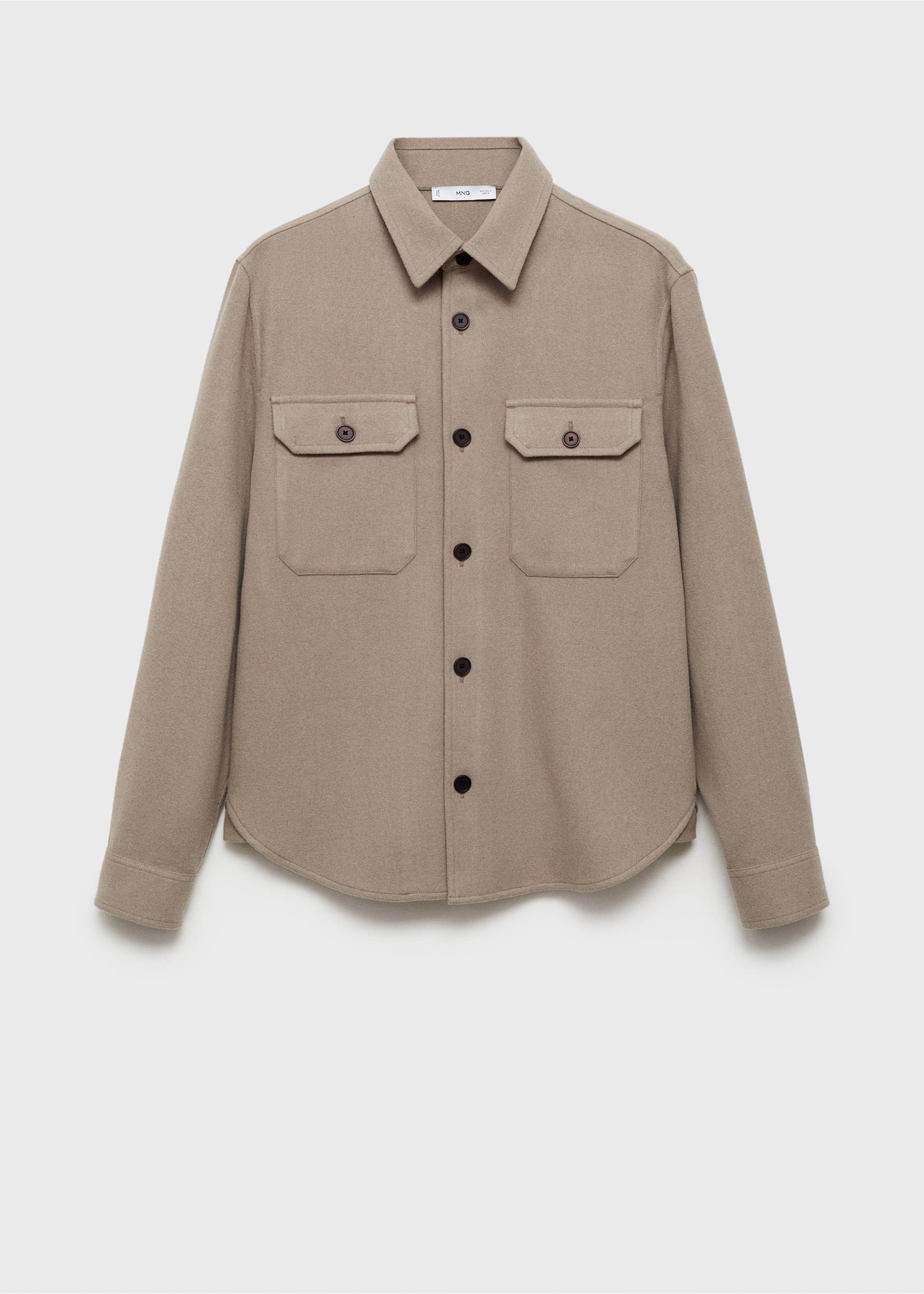 Flanell-Overshirt aus Wollgemisch - Artikel ohne Model, Grau. Ref: 87040597-00.