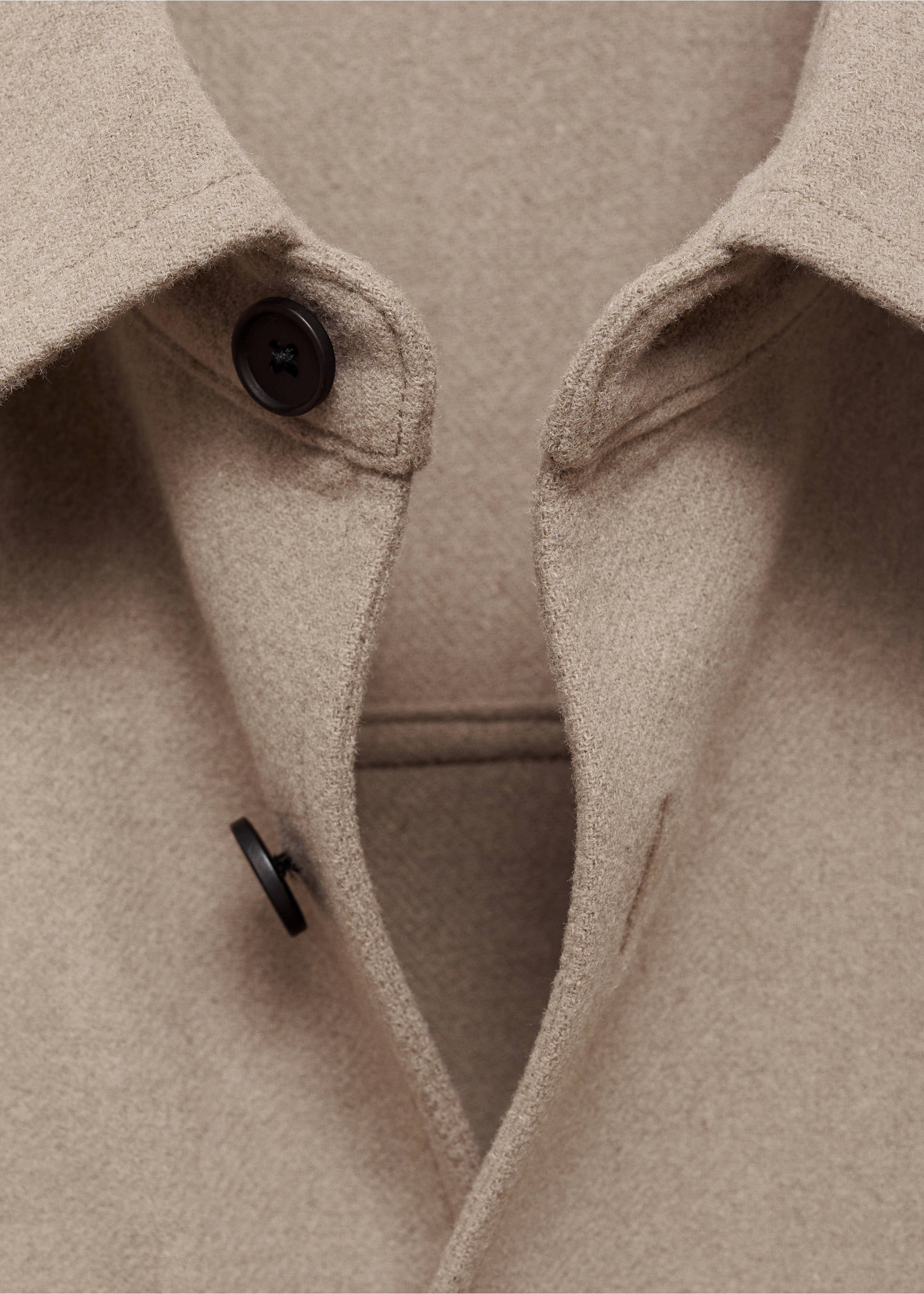 Flanell-Overshirt aus Wollgemisch - Detail des Artikels 8, Grau. Ref: 87040597-00.