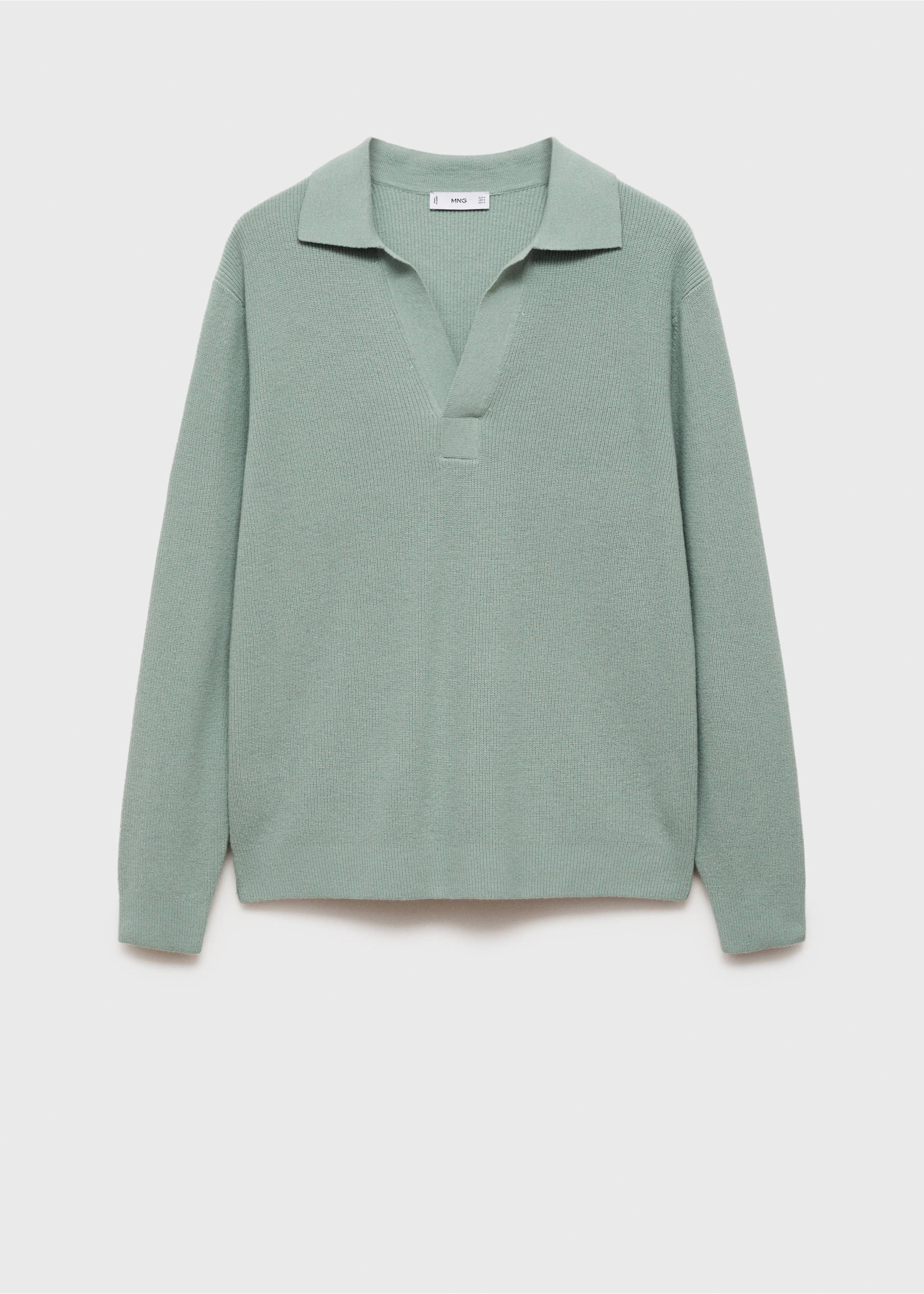 Knitted wool blend polo sweater - Article without model, Aqua Green. Ref: 87040600-00.