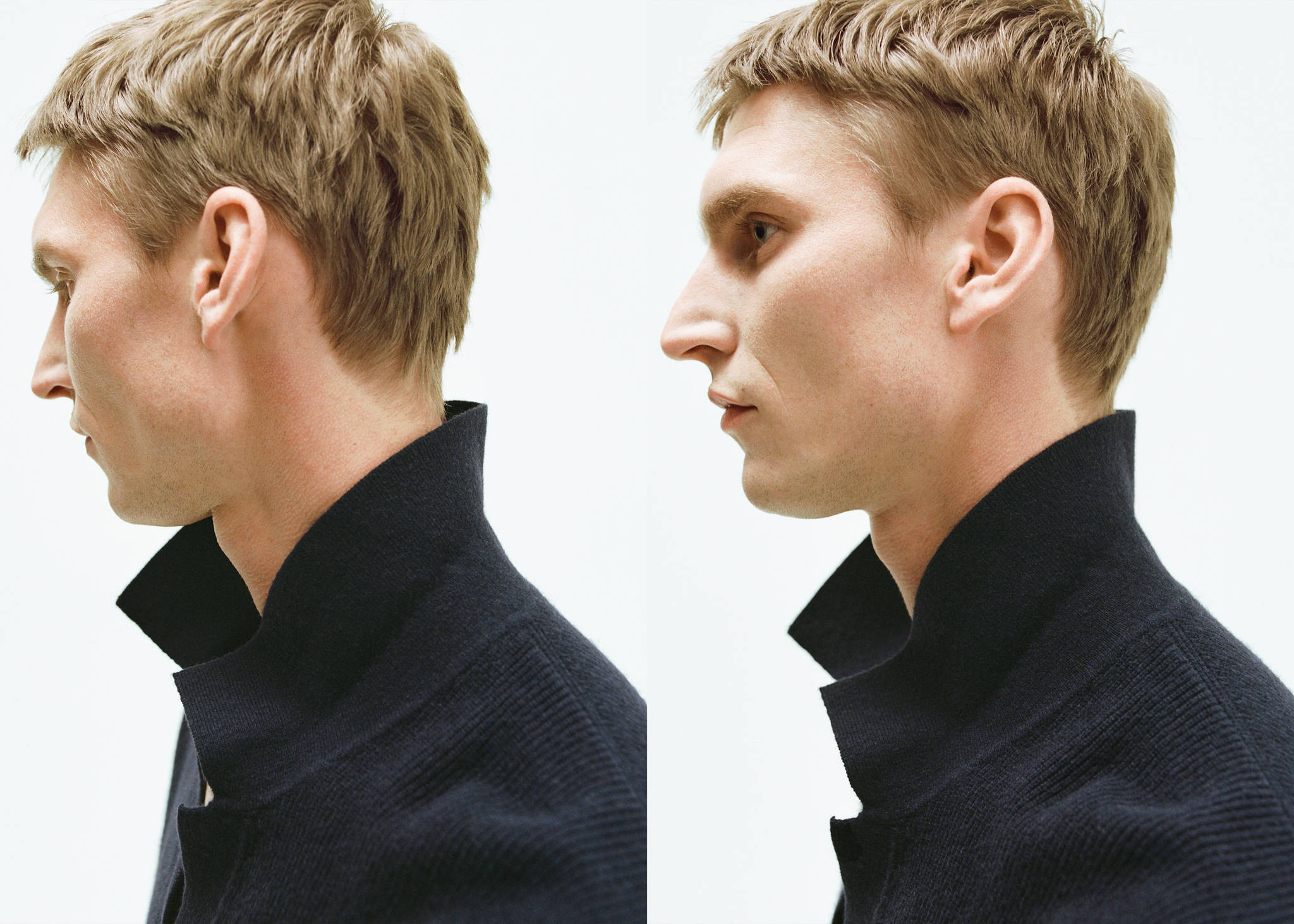 Knitted wool blend polo sweater - Panoramic plane