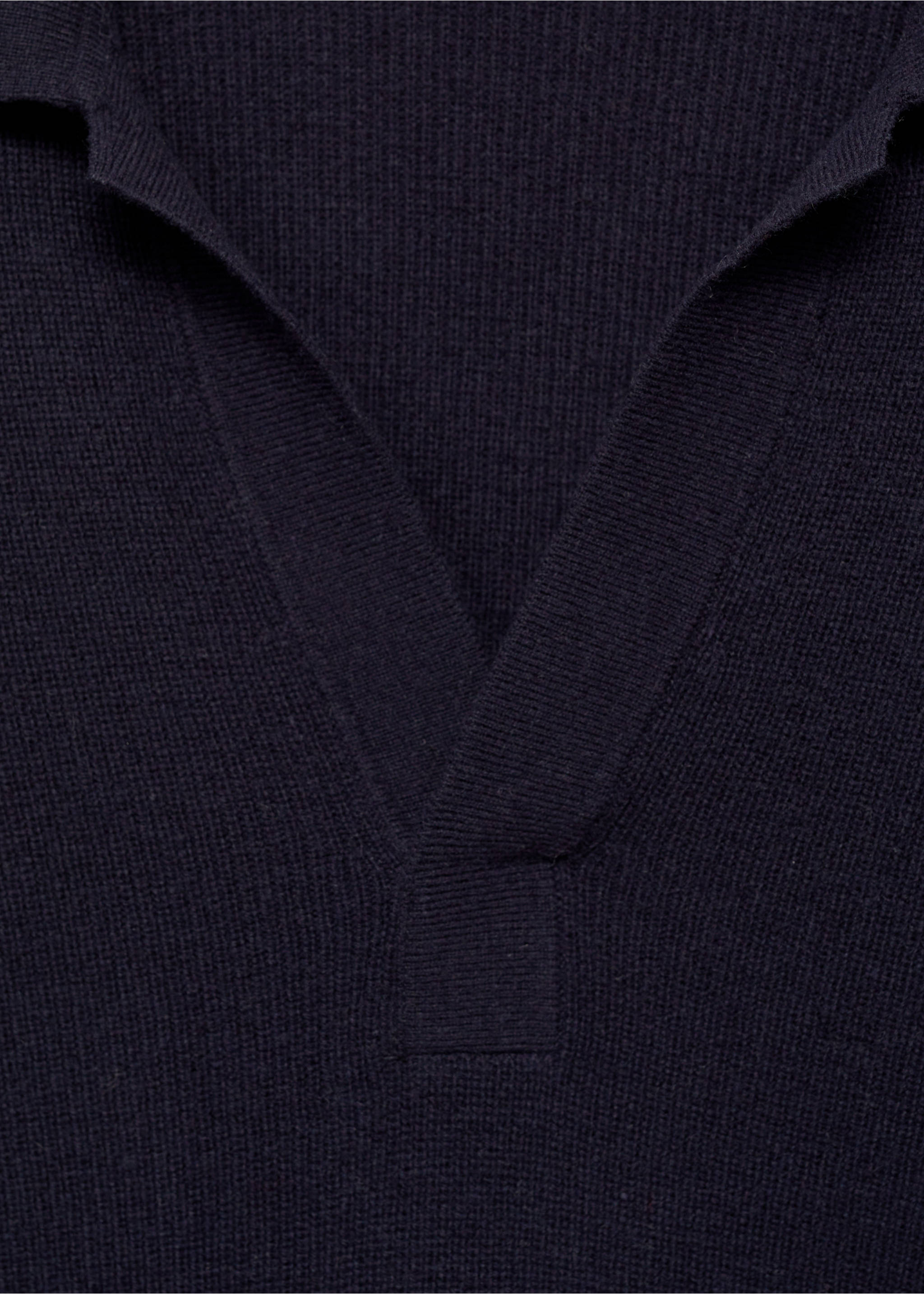 Pull-over polo maille laine mélangée - Détail de l'article 8, Bleu marine foncé. Ref: 87040600-00.