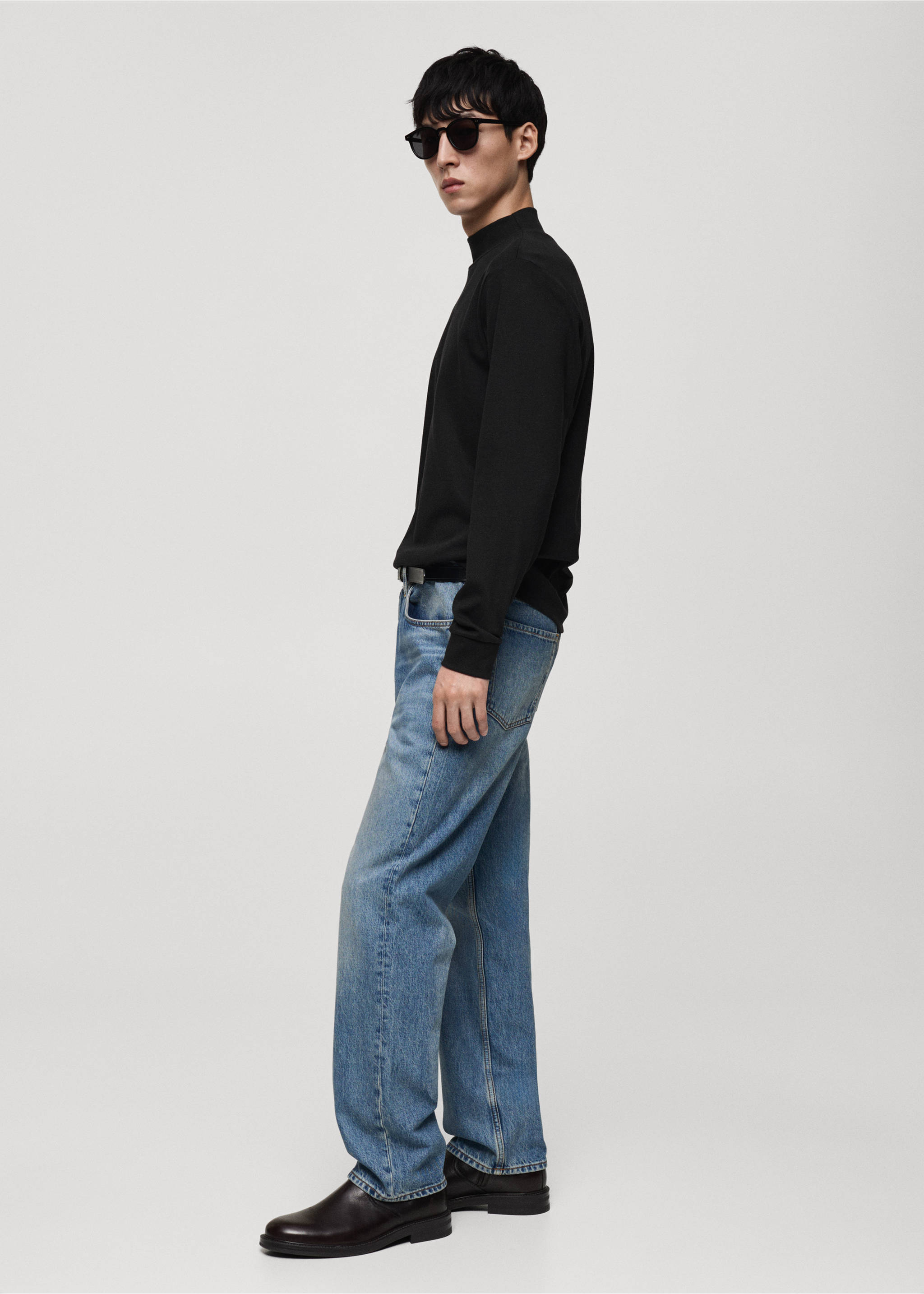 Camiseta manga larga cuello perkins - Detalle del artículo 2, Negro. Ref: 87040601-00.