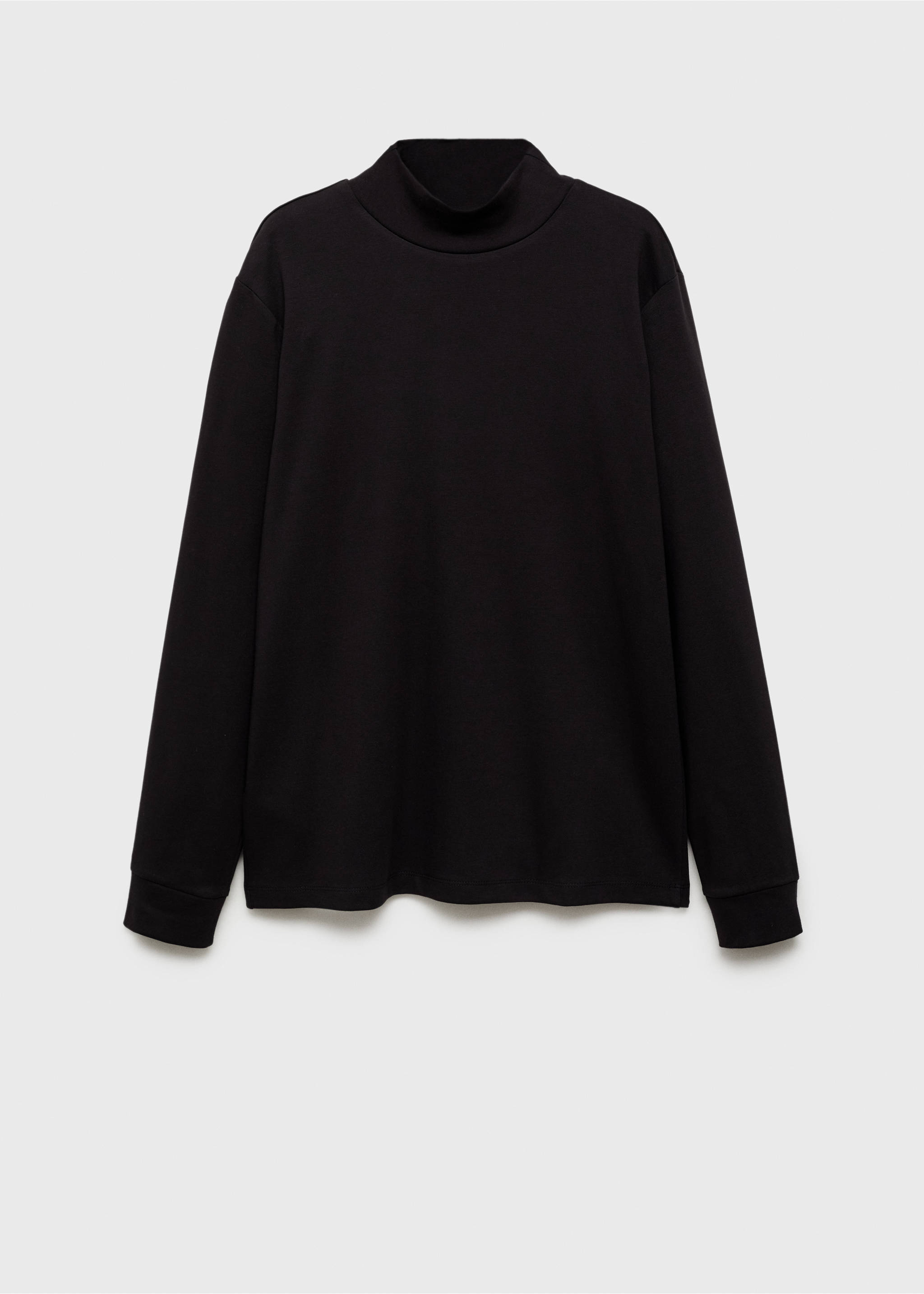 T-shirt manches longues col montant - Article sans modèle, Noir. Ref: 87040601-00.