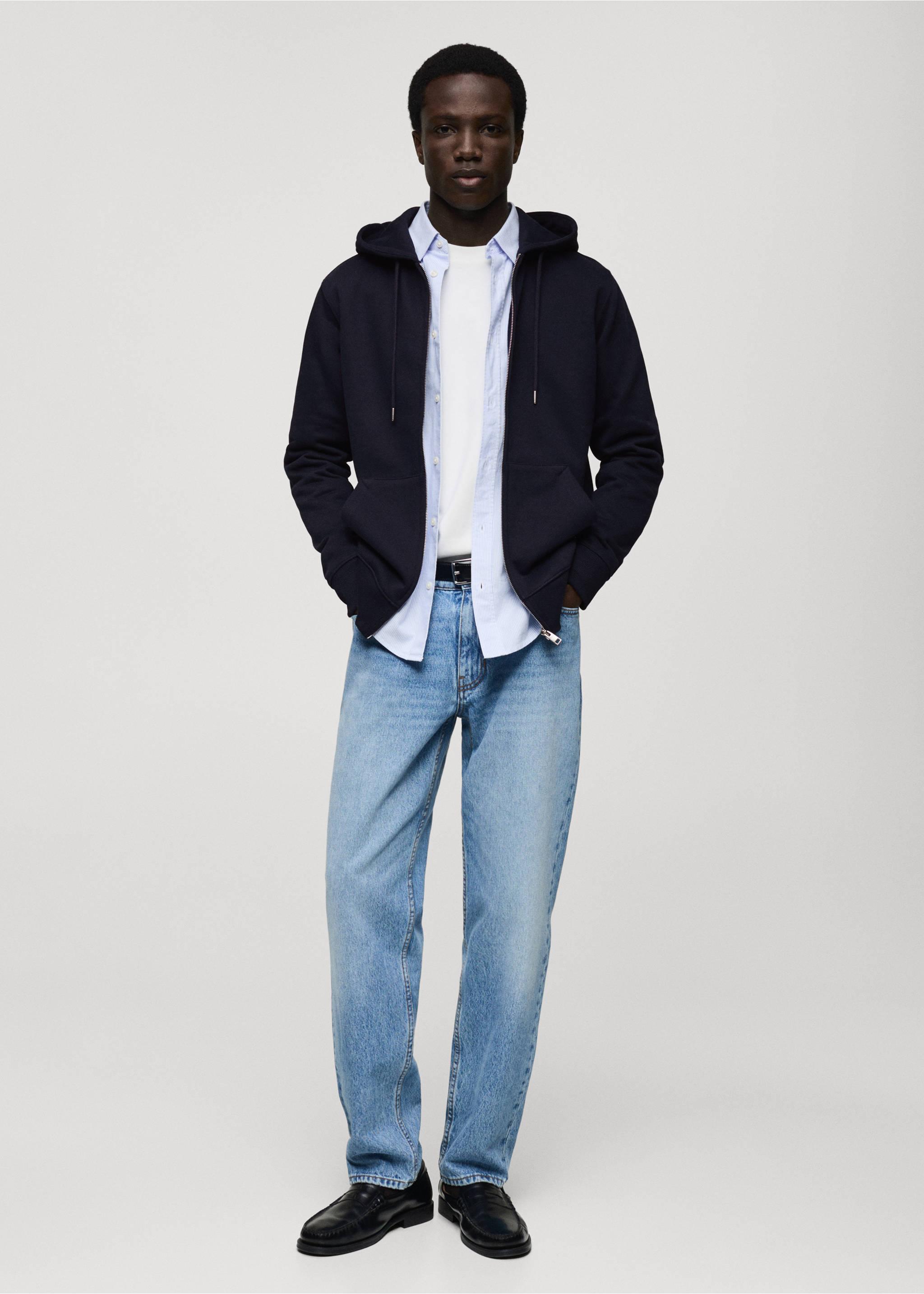 Regular Fit-Kapuzensweatshirt - Allgemeine Ansicht, Dunkles Marineblau. Ref: 87040602-00.