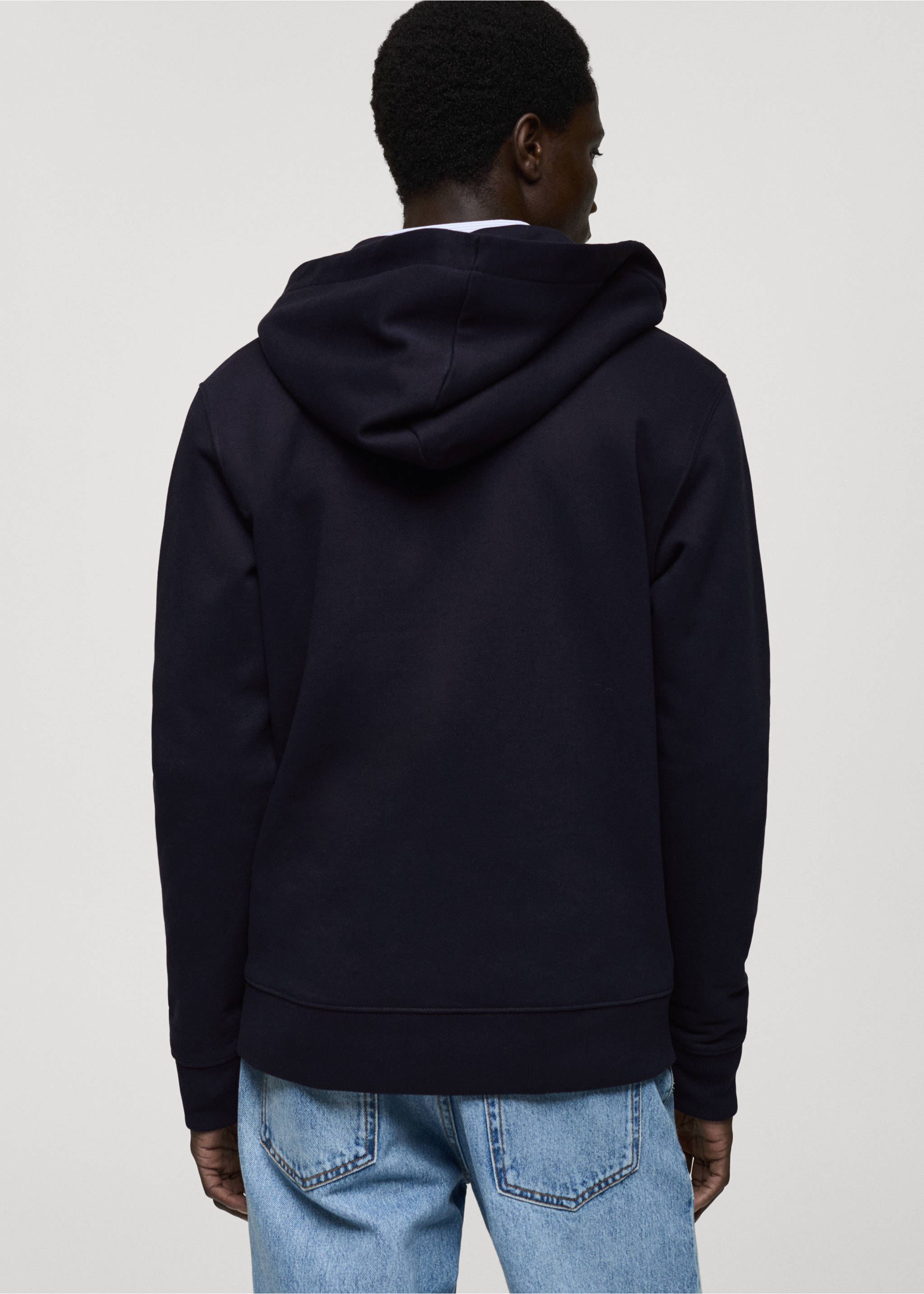 Regular Fit-Kapuzensweatshirt - Rückseite des Artikels, Dunkles Marineblau. Ref: 87040602-00.