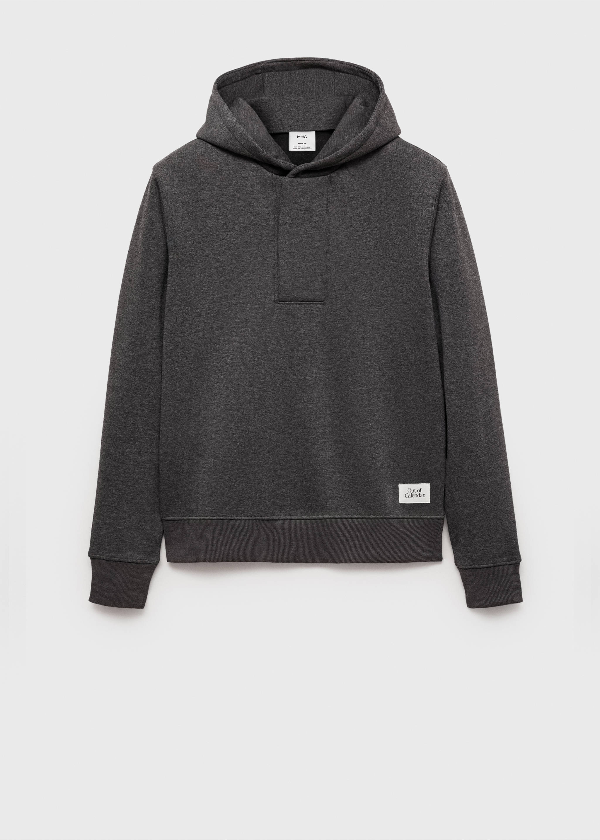 Sweat capuche col zippé - Article sans modèle, Gris chiné moyen. Ref: 87040603-00.