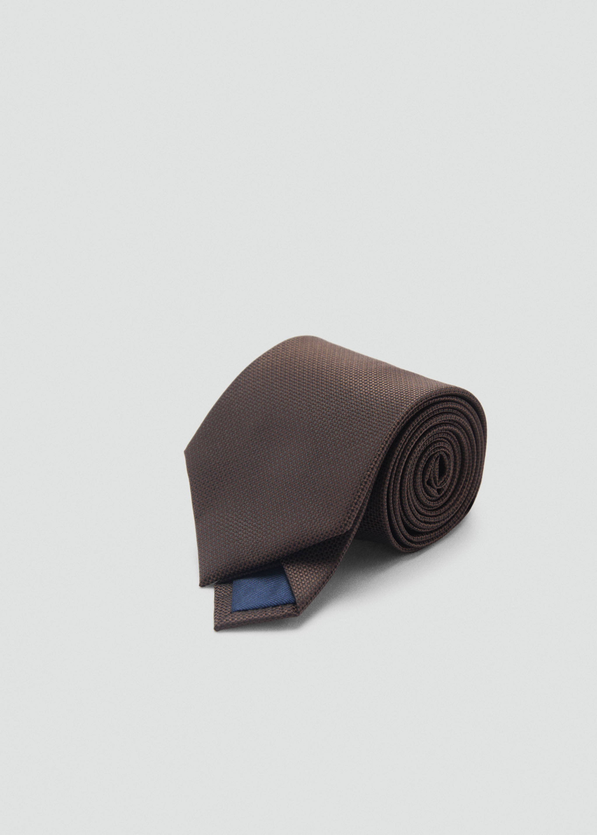 Unifarbene Krawatte mit Mikrostruktur - Mittlere Ansicht
