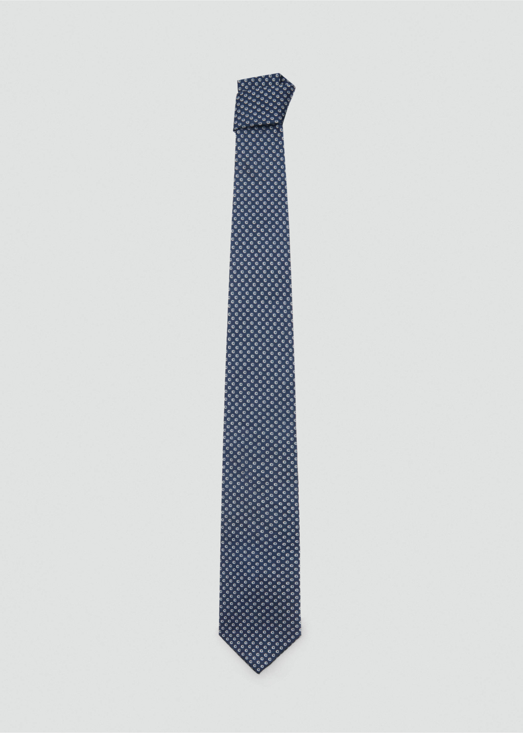 Geometric patterned silk tie - Article without model, Dark Navy. Ref: 87040609-00.