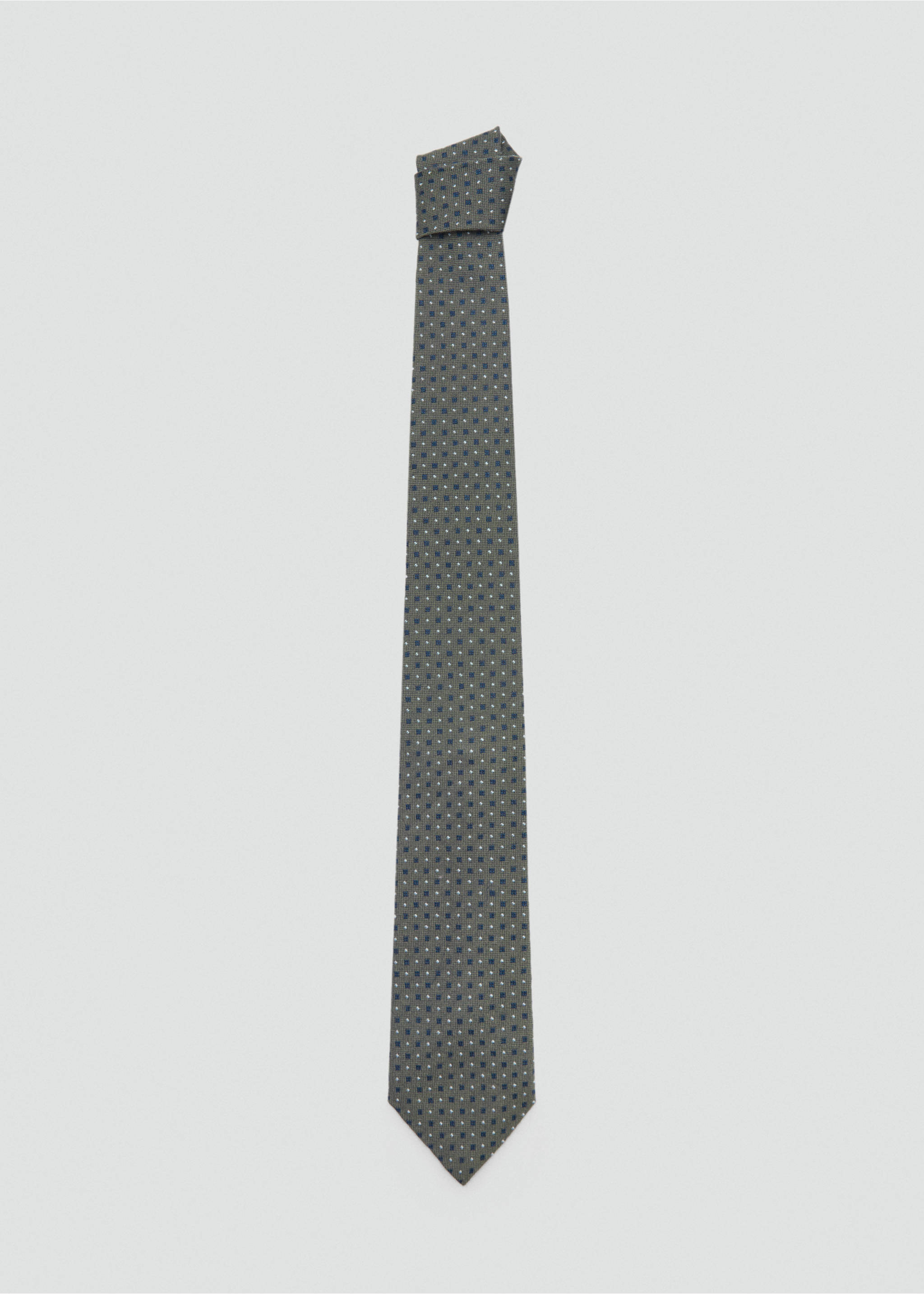 Mulberry silk structured tie - Article without model, Khaki. Ref: 87040610-00.