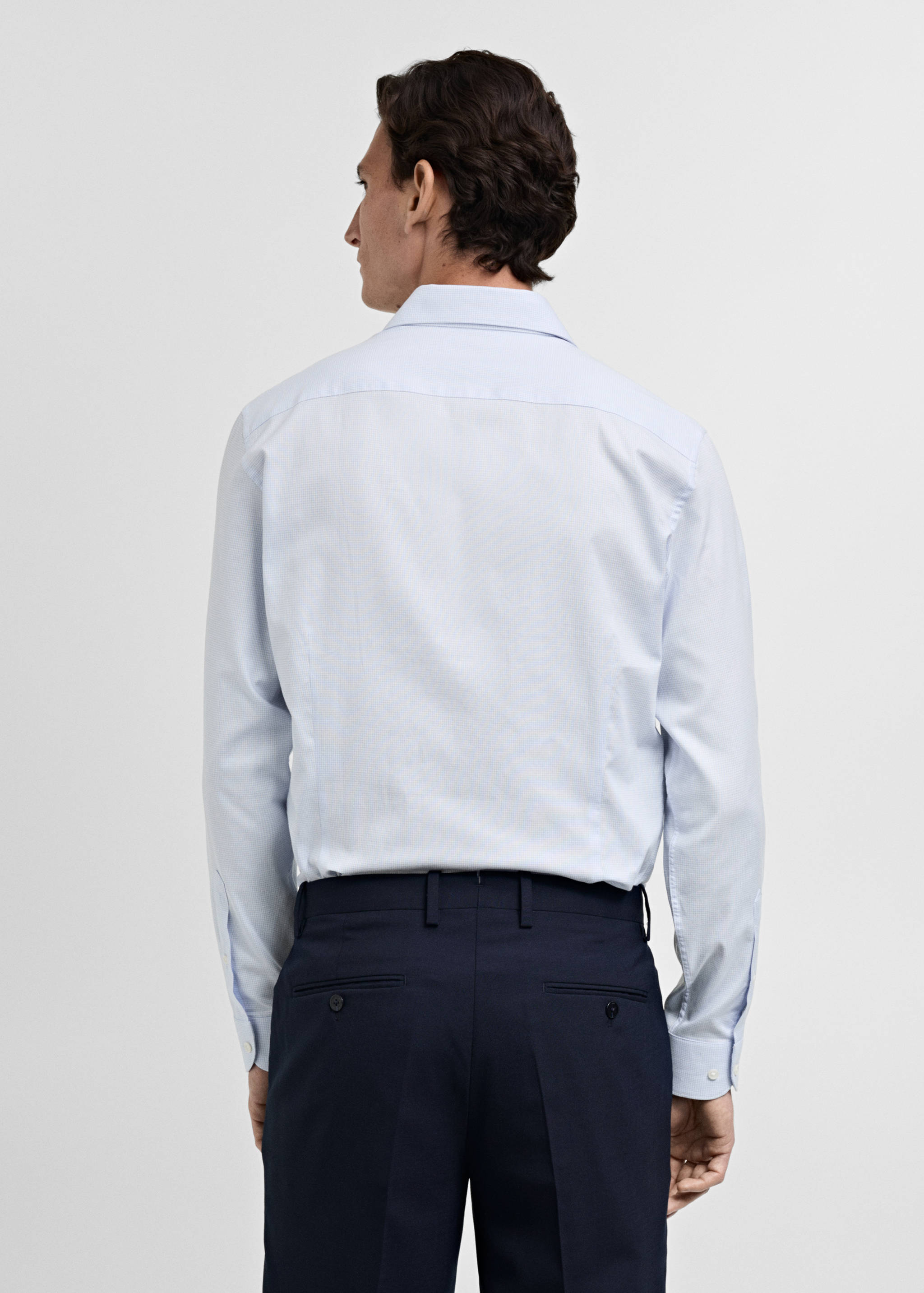 Slim-fit micro-print twill suit shirt - Reverse of the article