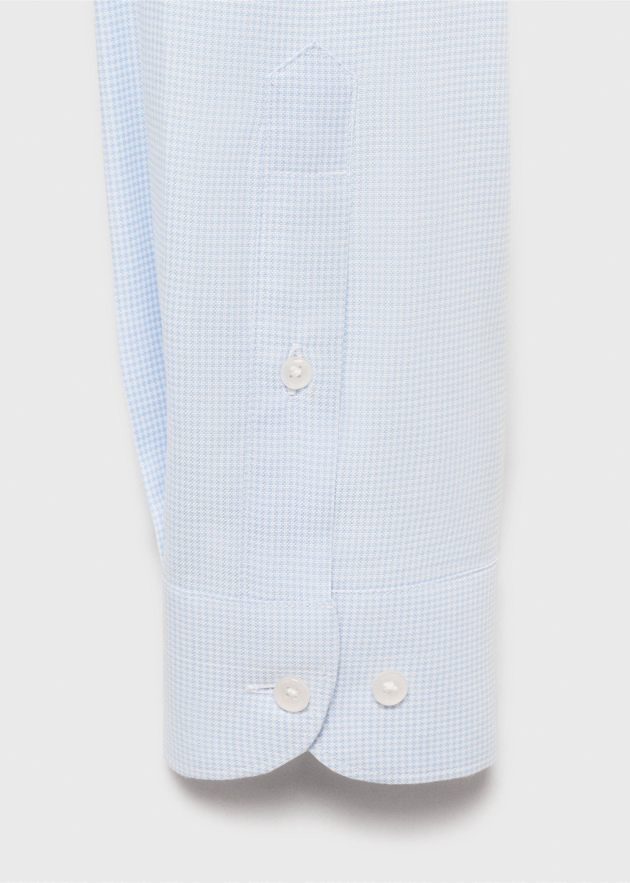Slim-fit micro-print twill suit shirt - Details of the article 0, Sky Blue. Ref: 87040611-00.