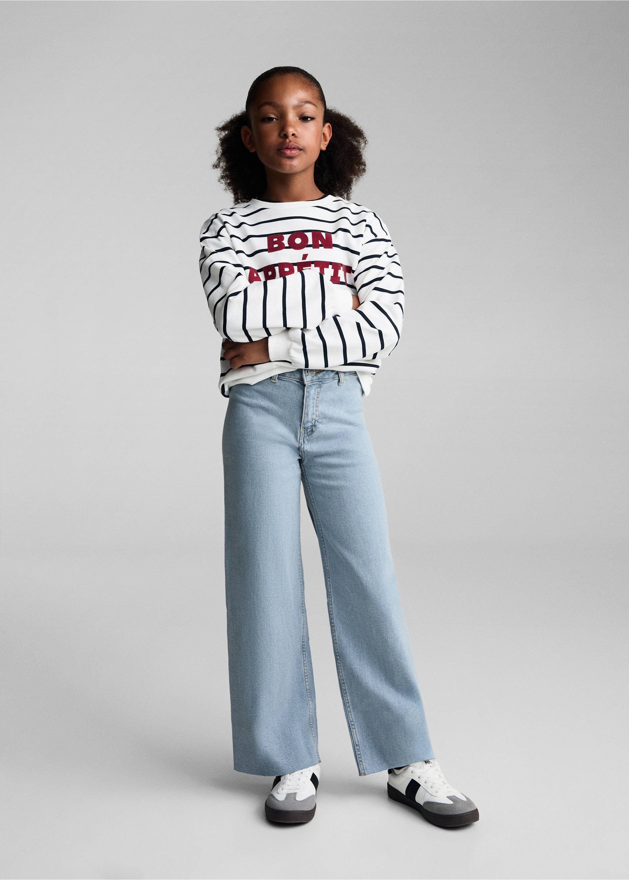 Frayed hem culotte jeans - General plane, Light Blue. Ref: 87040614-00.