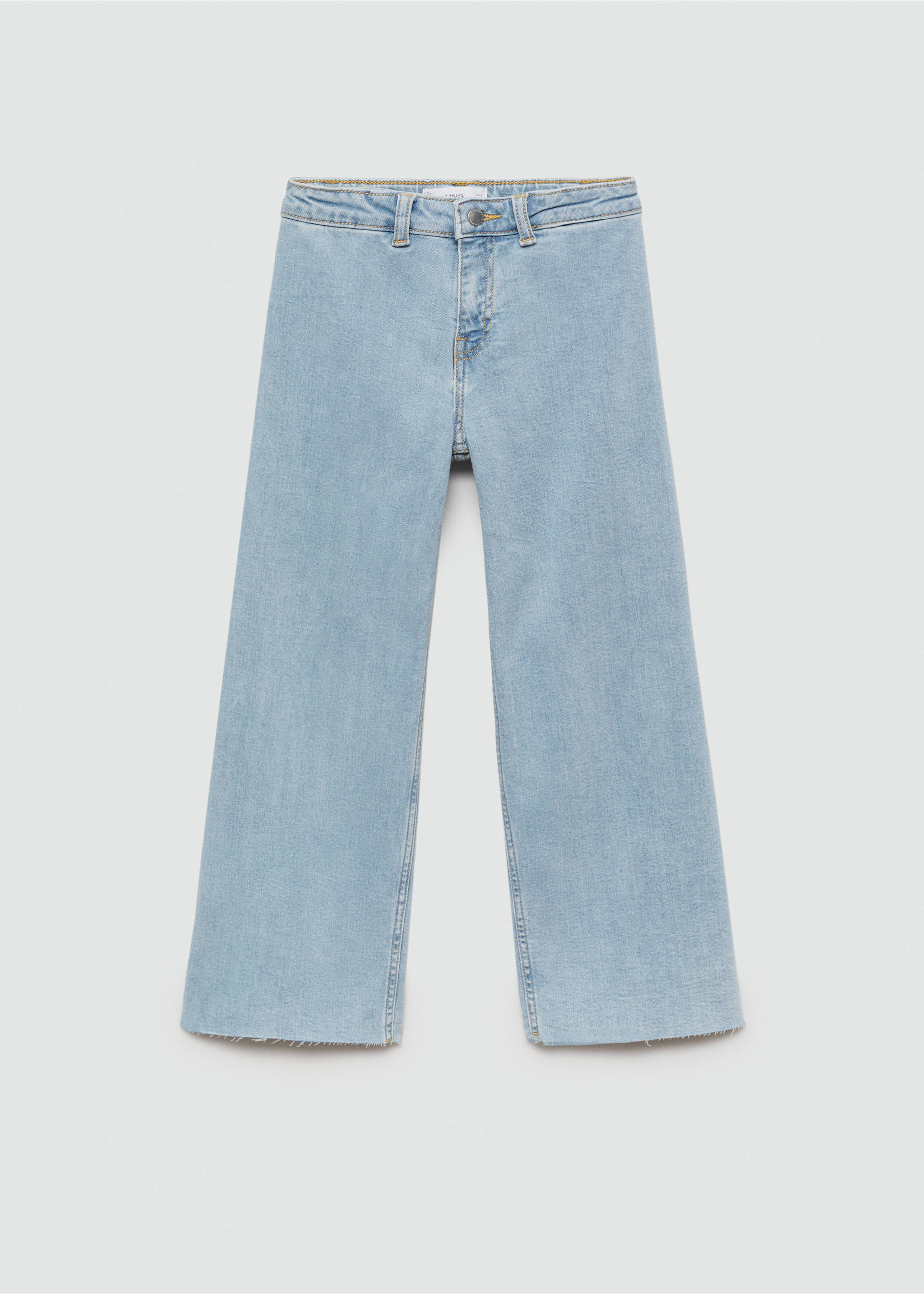 Frayed hem culotte jeans - Article without model, Light Blue. Ref: 87040614-00.