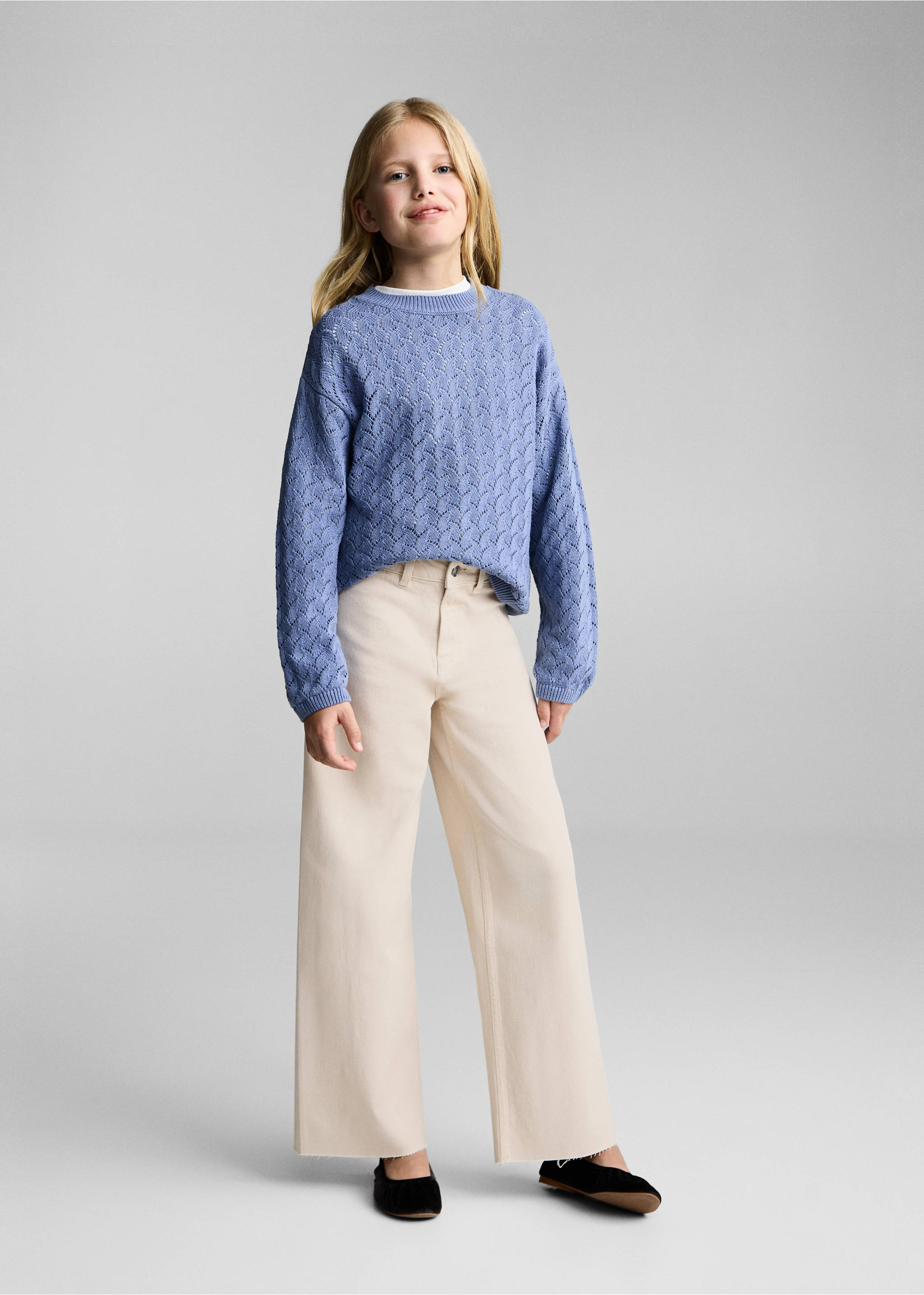 Culotte-Jeans - Allgemeine Ansicht, Sandfarben. Ref: 87040615-00.