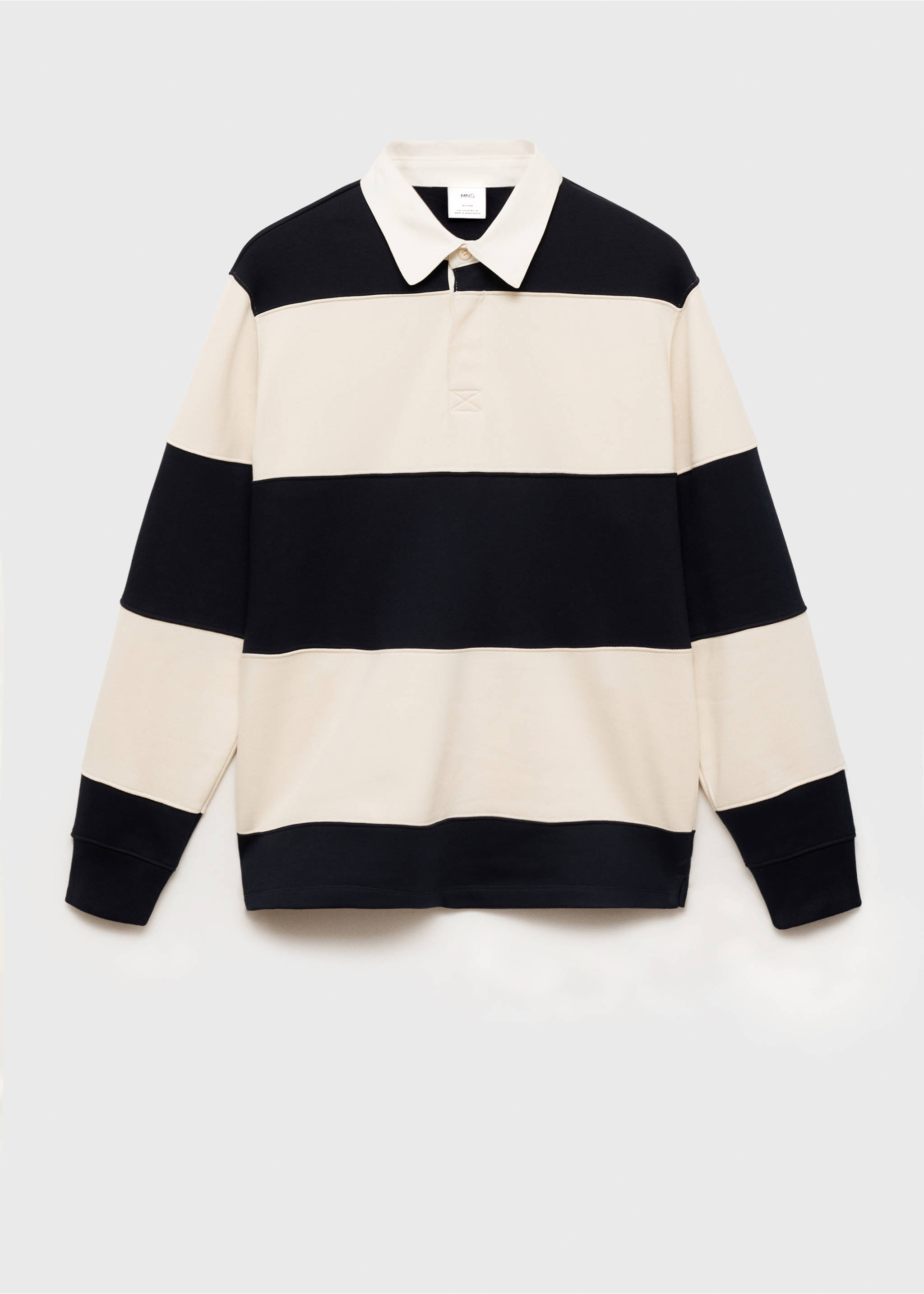 Sweat-shirt polo coton bicolore - Article sans modèle, Bleu marine foncé. Ref: 87040616-00.