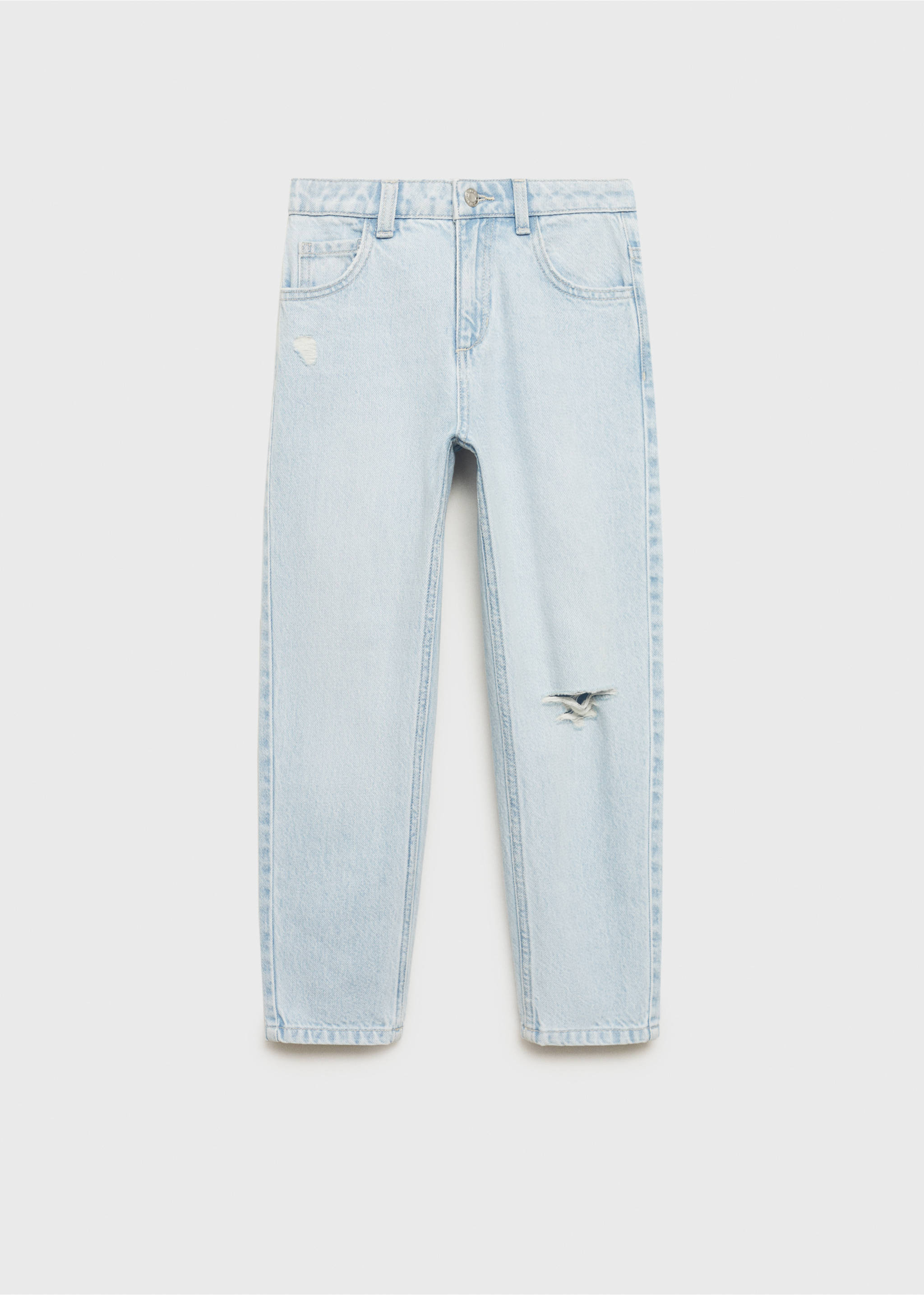 Mom fit decorative rips jeans - Article without model, Light Blue. Ref: 87040617-00.