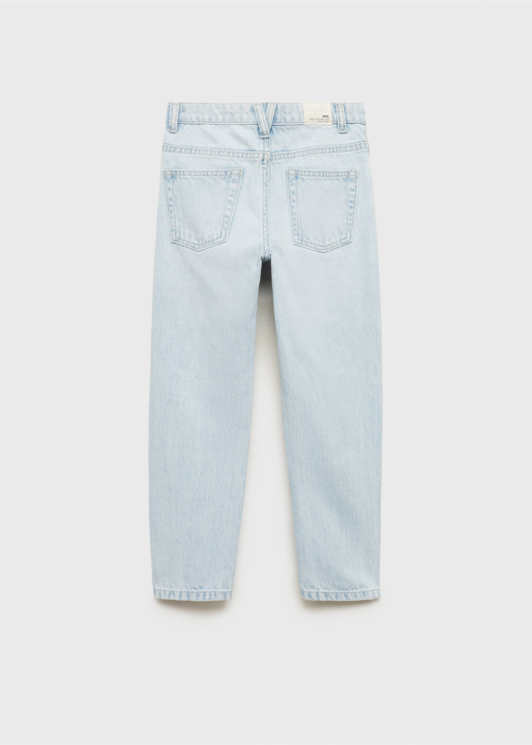 Mom fit decorative rips jeans - Reverse of the article, Light Blue. Ref: 87040617-00.
