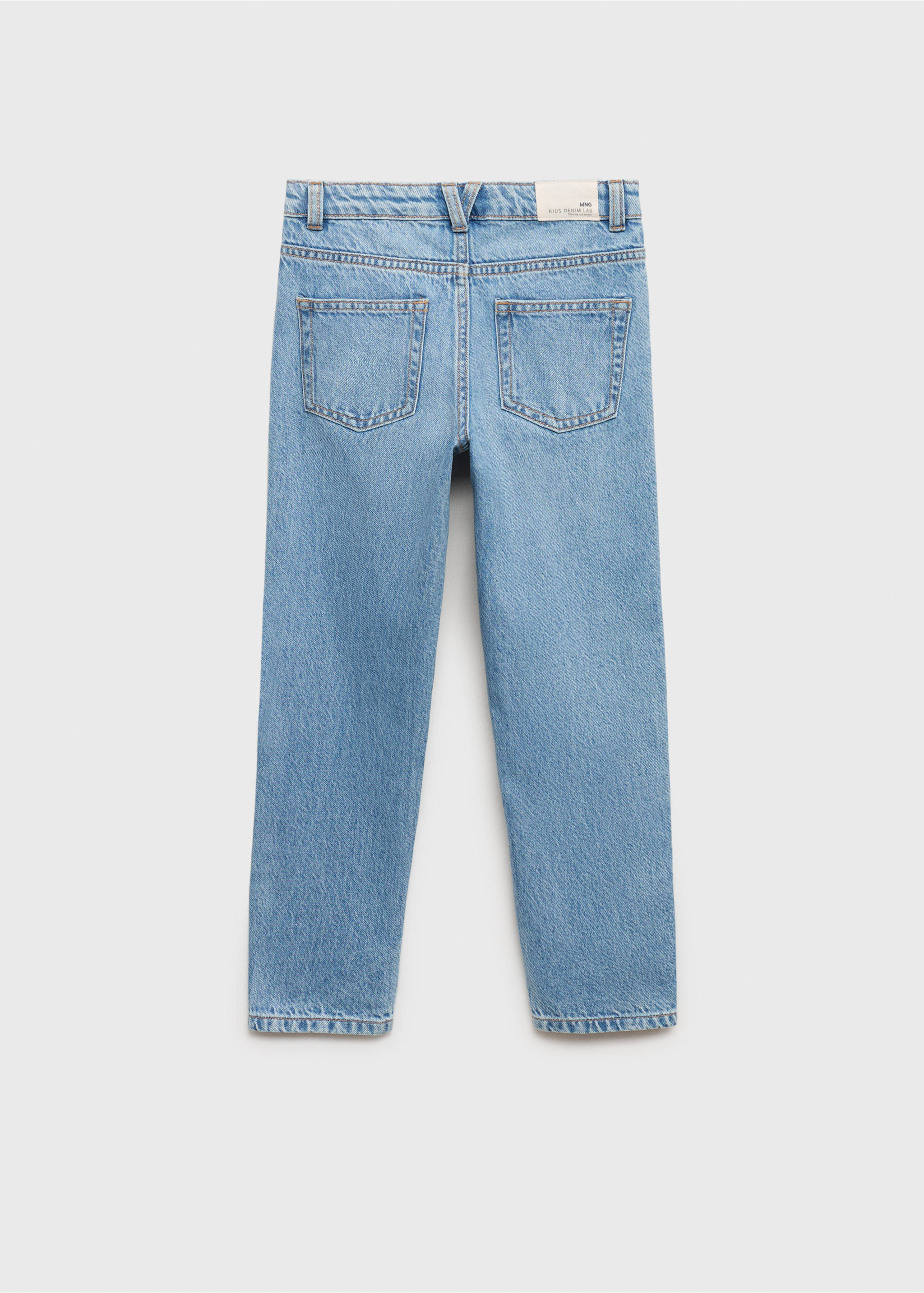 Jeans mom fit rotos decorativos - Reverso del artículo, Azul medio. Ref: 87040617-00.