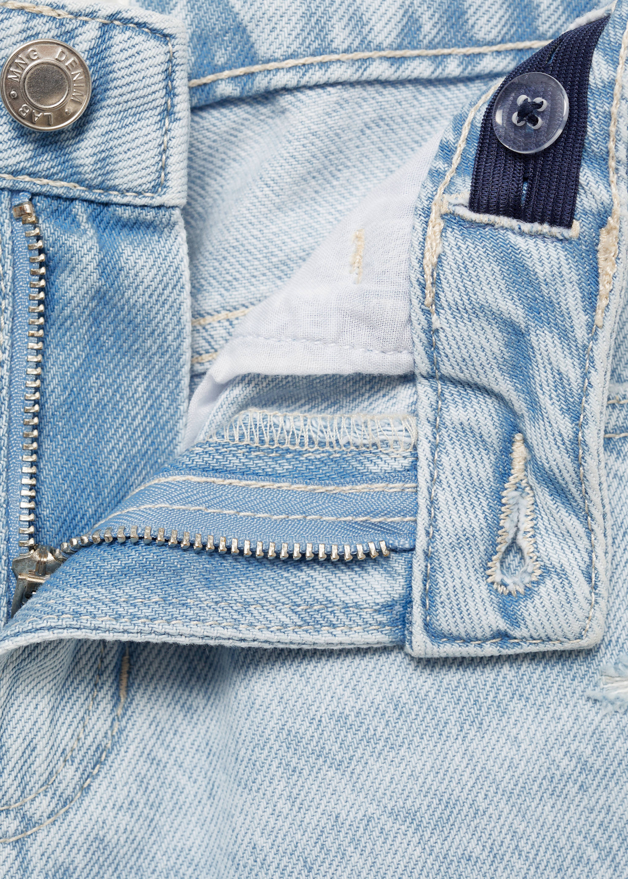 Wideleg low frayed hem jeans - Details of the article 8