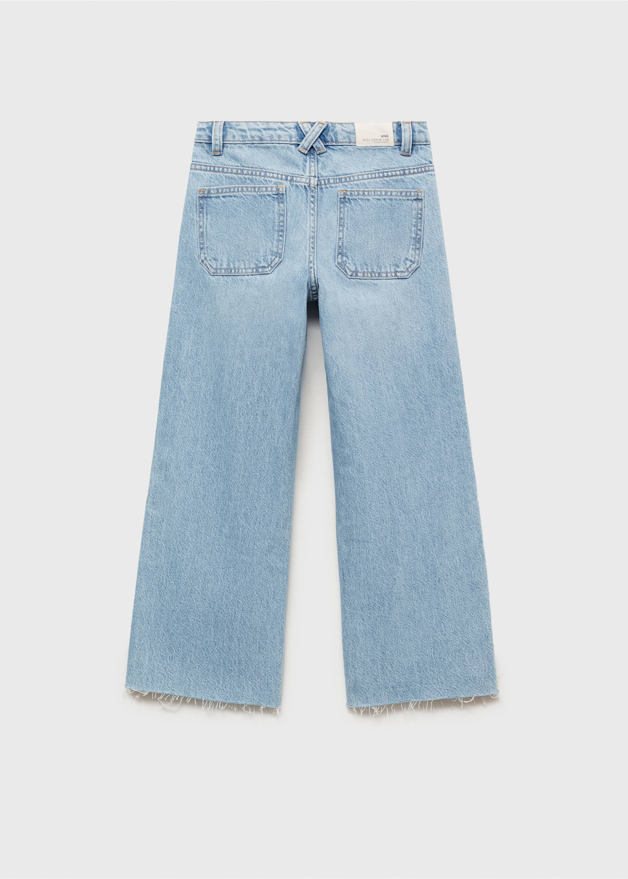 Wideleg low frayed hem jeans - Reverse of the article, Medium Blue. Ref: 87040618-00.