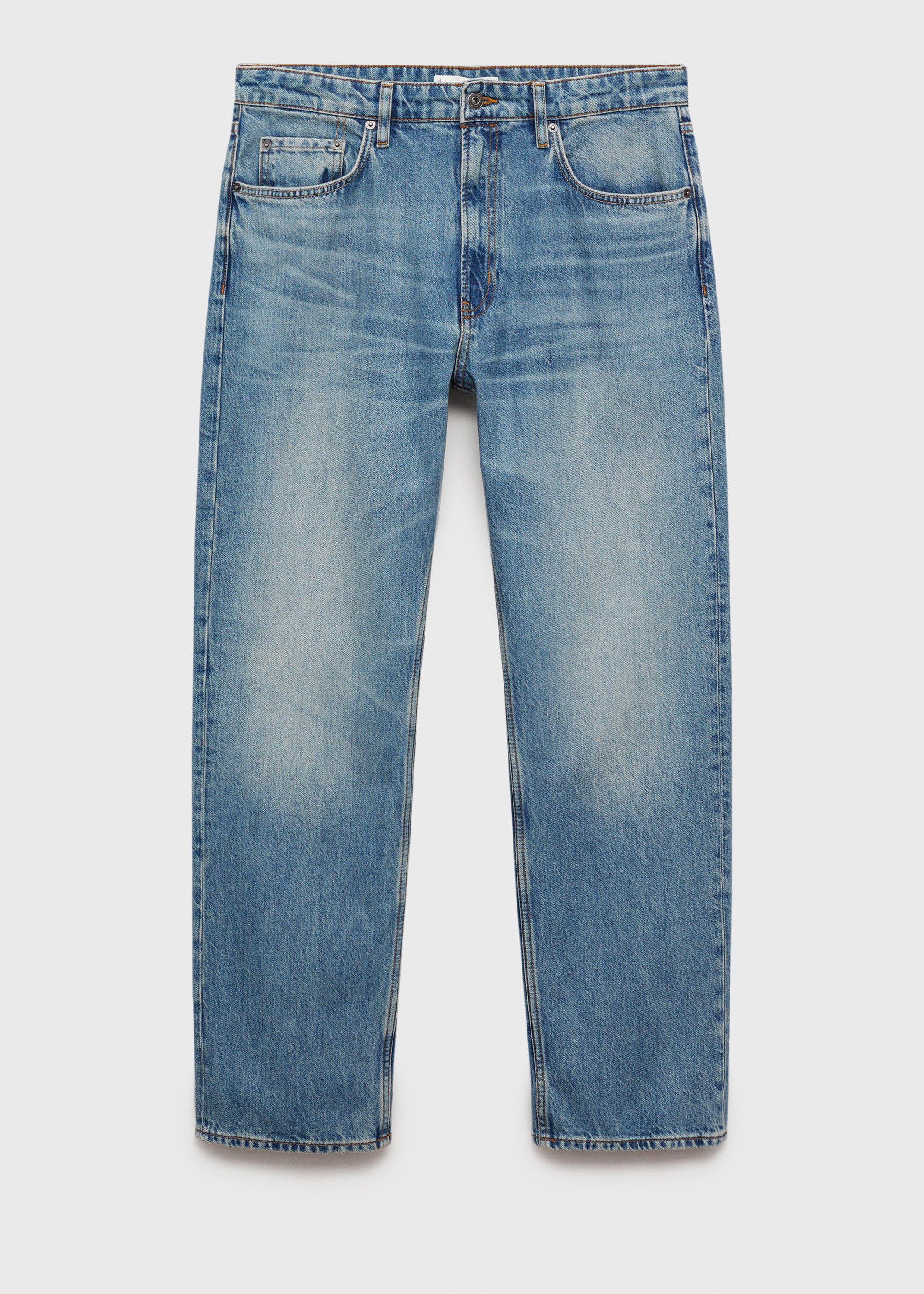 Jeans Moby straight fit desgastado - Artículo sin modelo, Azul medio. Ref: 87040619-00.
