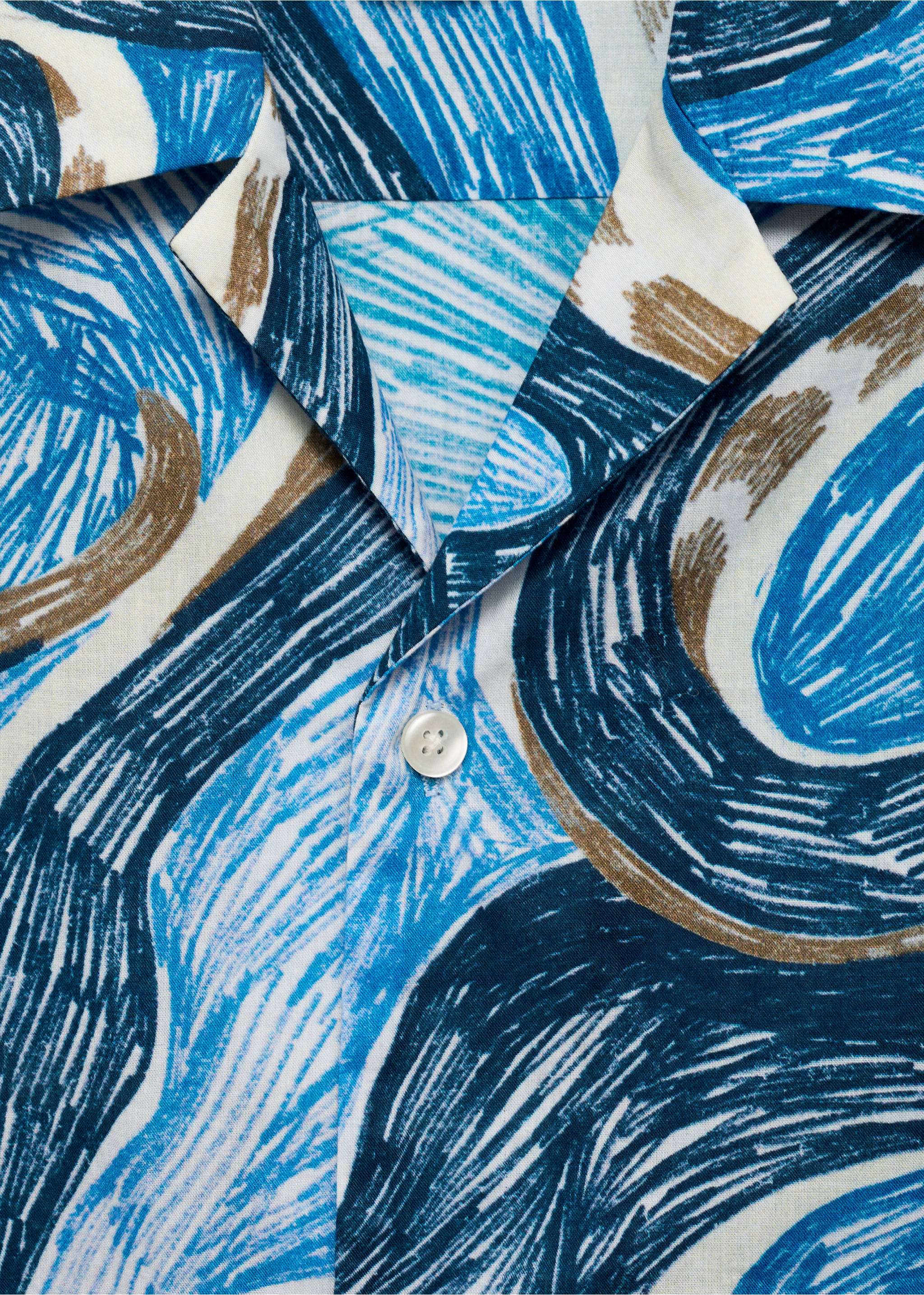 Chemise imprimée regular-fit - Détail de l'article 8, Bleu. Ref: 87040622-00.