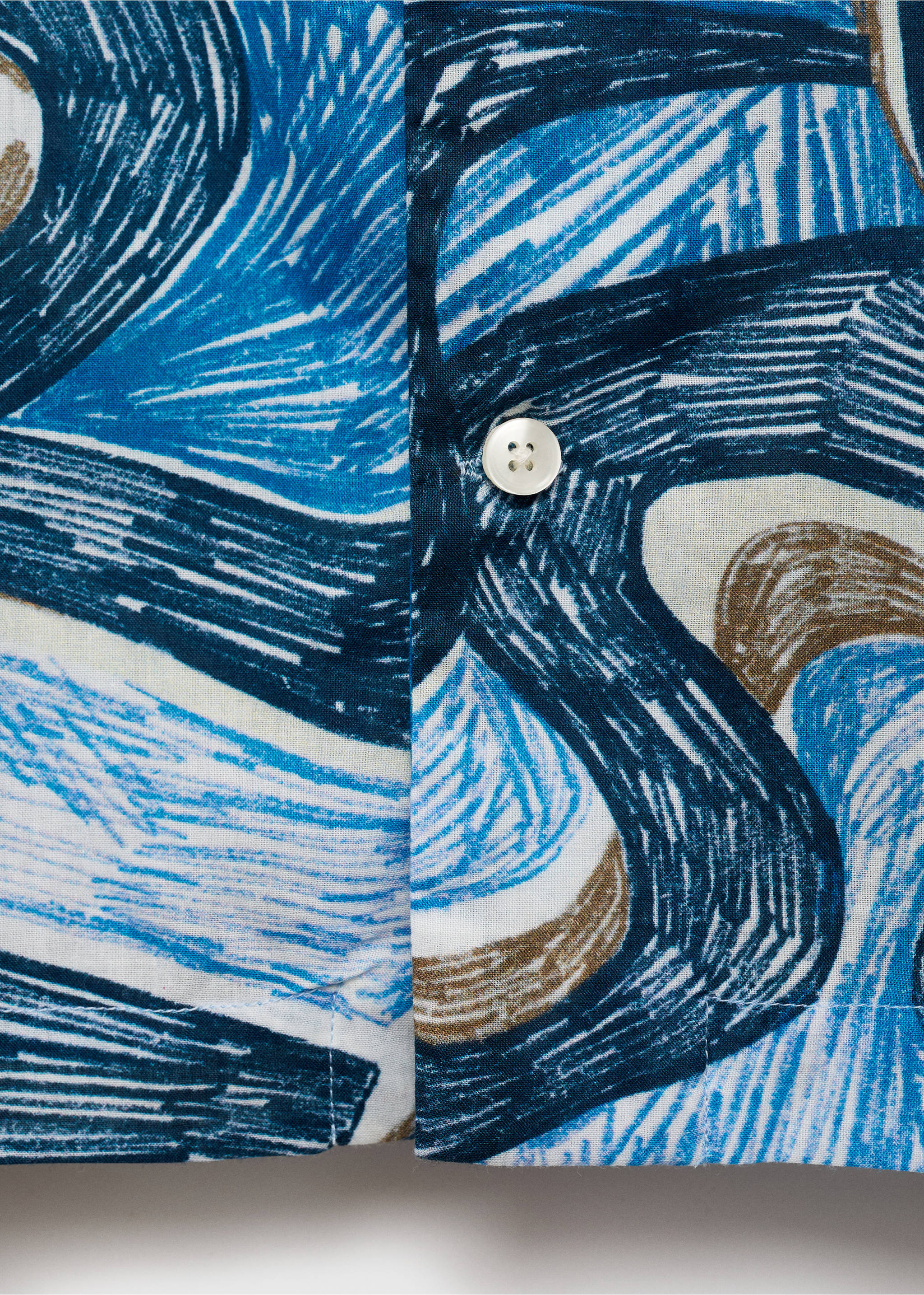 Chemise imprimée regular-fit - Détail de l'article 0, Bleu. Ref: 87040622-00.