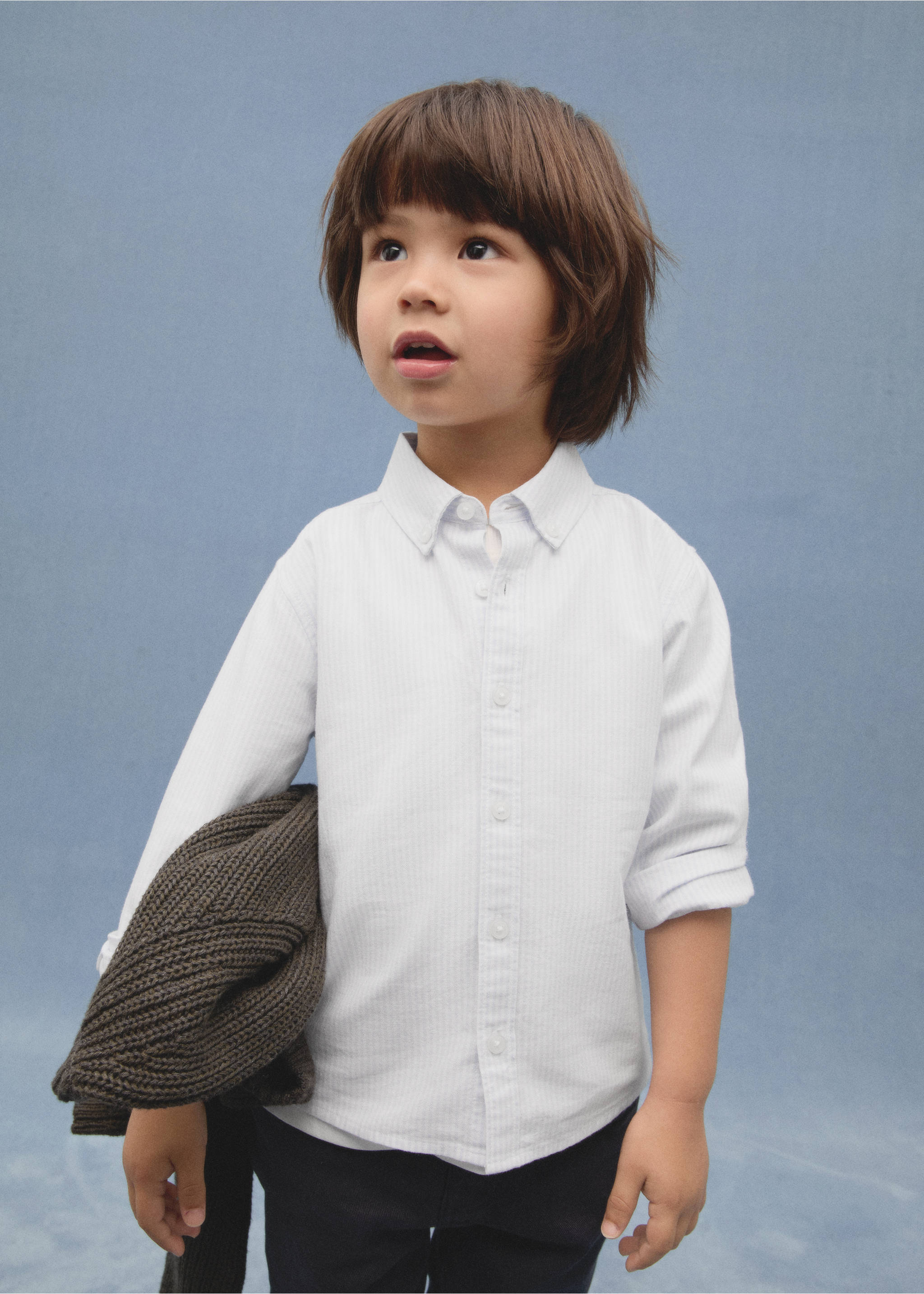 Πουκάμισο Oxford ριγέ - Λεπτομέρεια του προϊόντος 6, Γαλάζιο. Ref: 87040623-00.