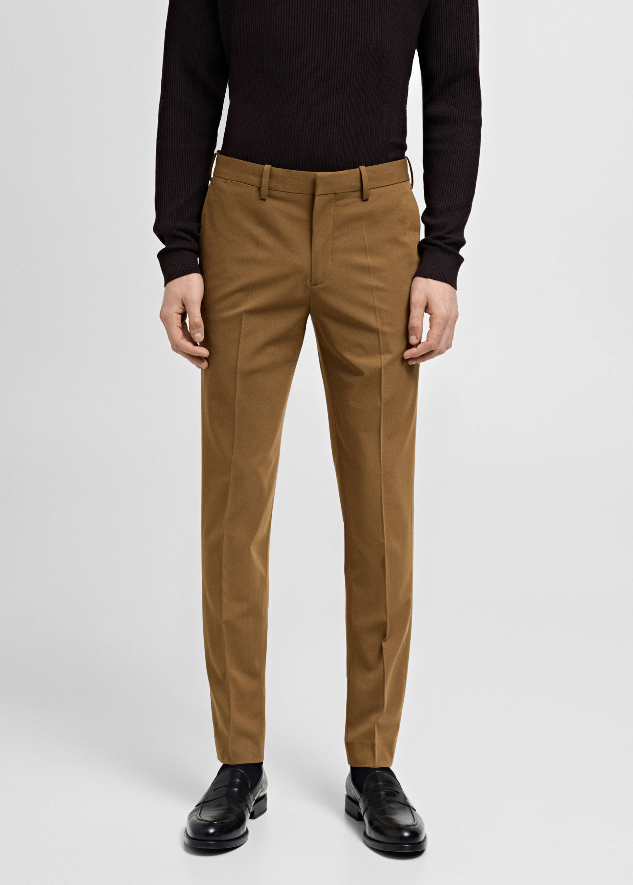 Super Slim Fit-Anzughose aus Stretchstoff - Mittlere Ansicht