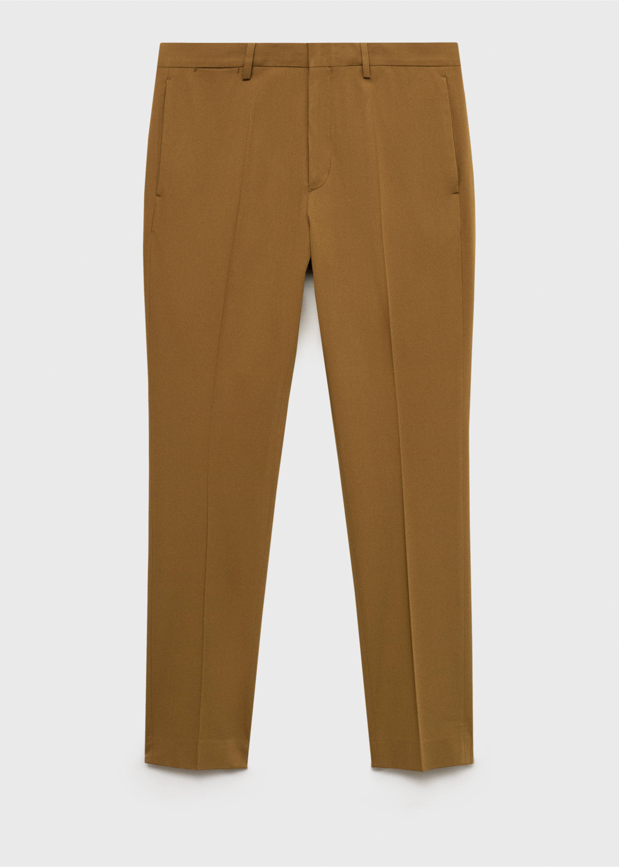 Stretch fabric super slim-fit suit trousers - Article without model, Ochre. Ref: 87040624-00.