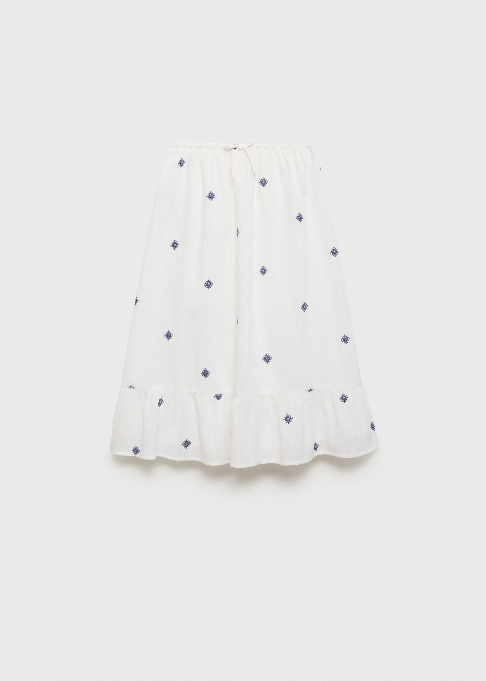 Embroidered details skirt - Article without model, White. Ref: 87040625-00.