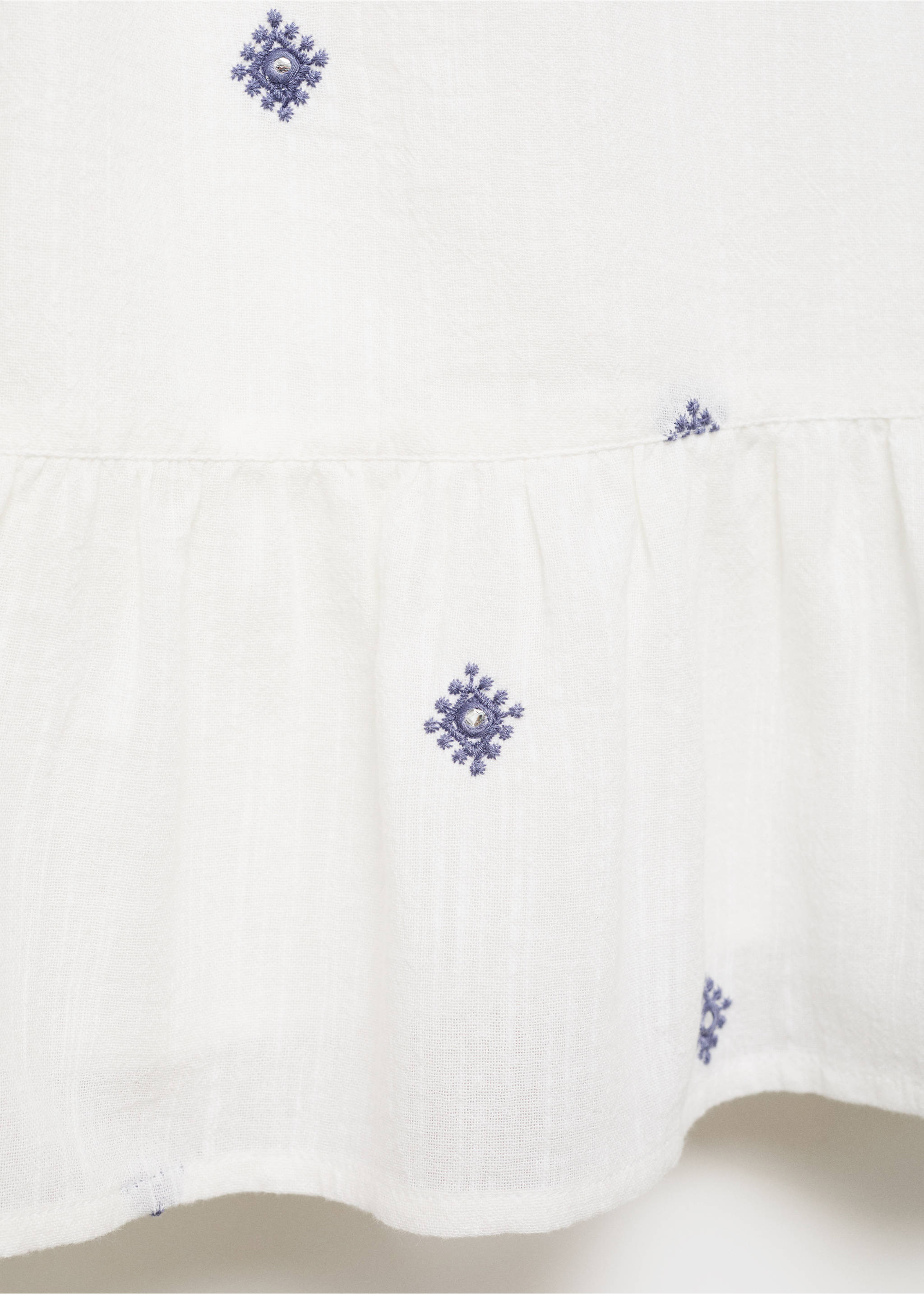 Embroidered details skirt - Details of the article 0, White. Ref: 87040625-00.
