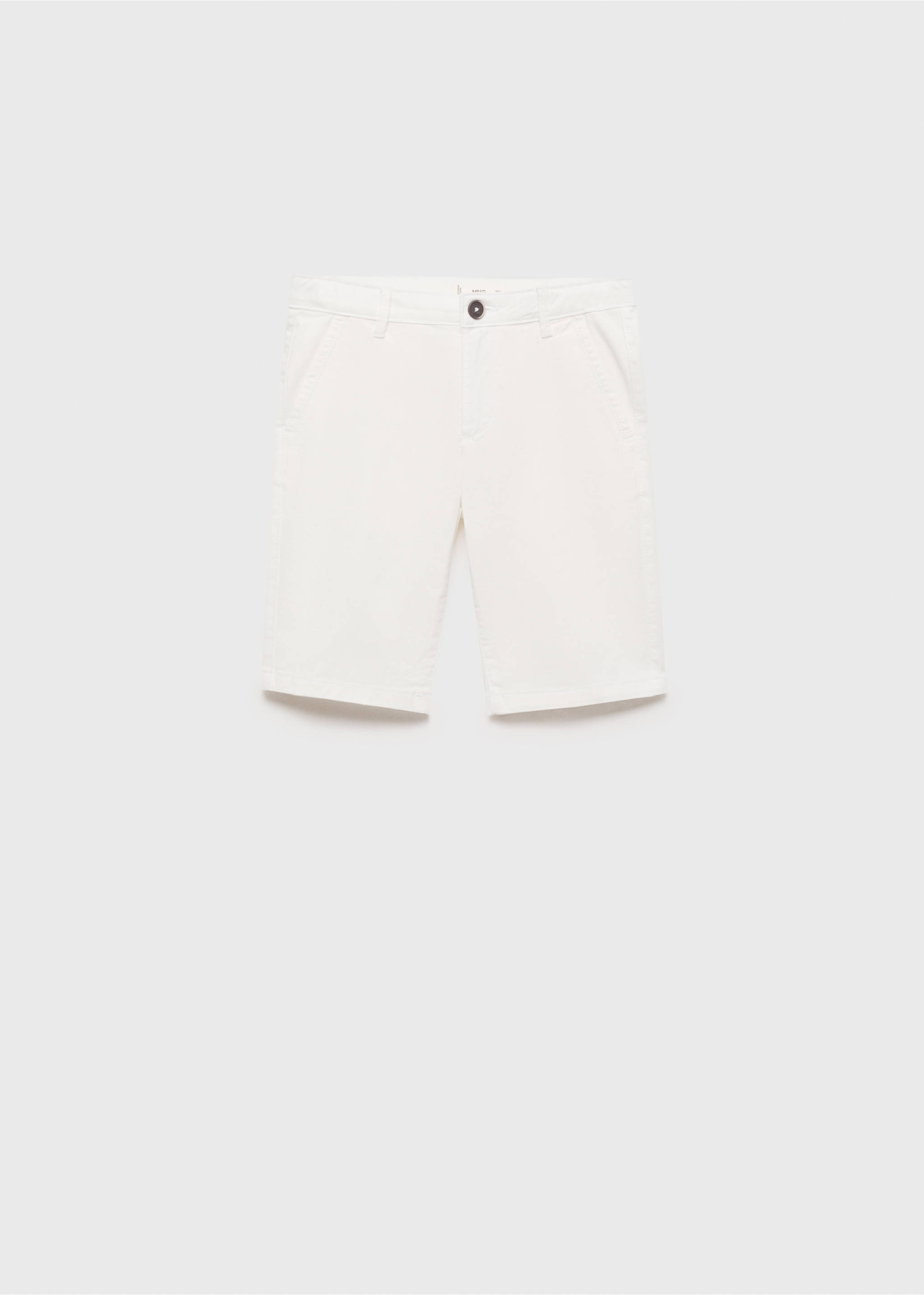 Slim-Fit-Bermudashorts im Chino-Stil aus Baumwolle - Artikel ohne Model, Weiß. Ref: 87040627-00.