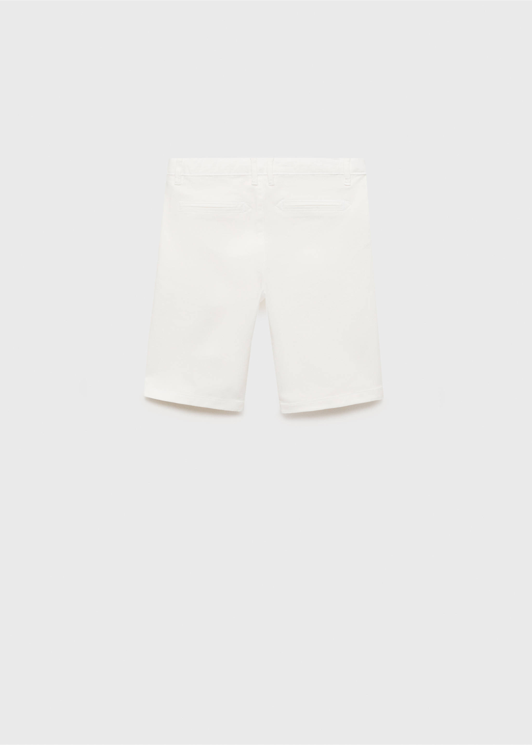 Slim-Fit-Bermudashorts im Chino-Stil aus Baumwolle - Rückseite des Artikels, Weiß. Ref: 87040627-00.