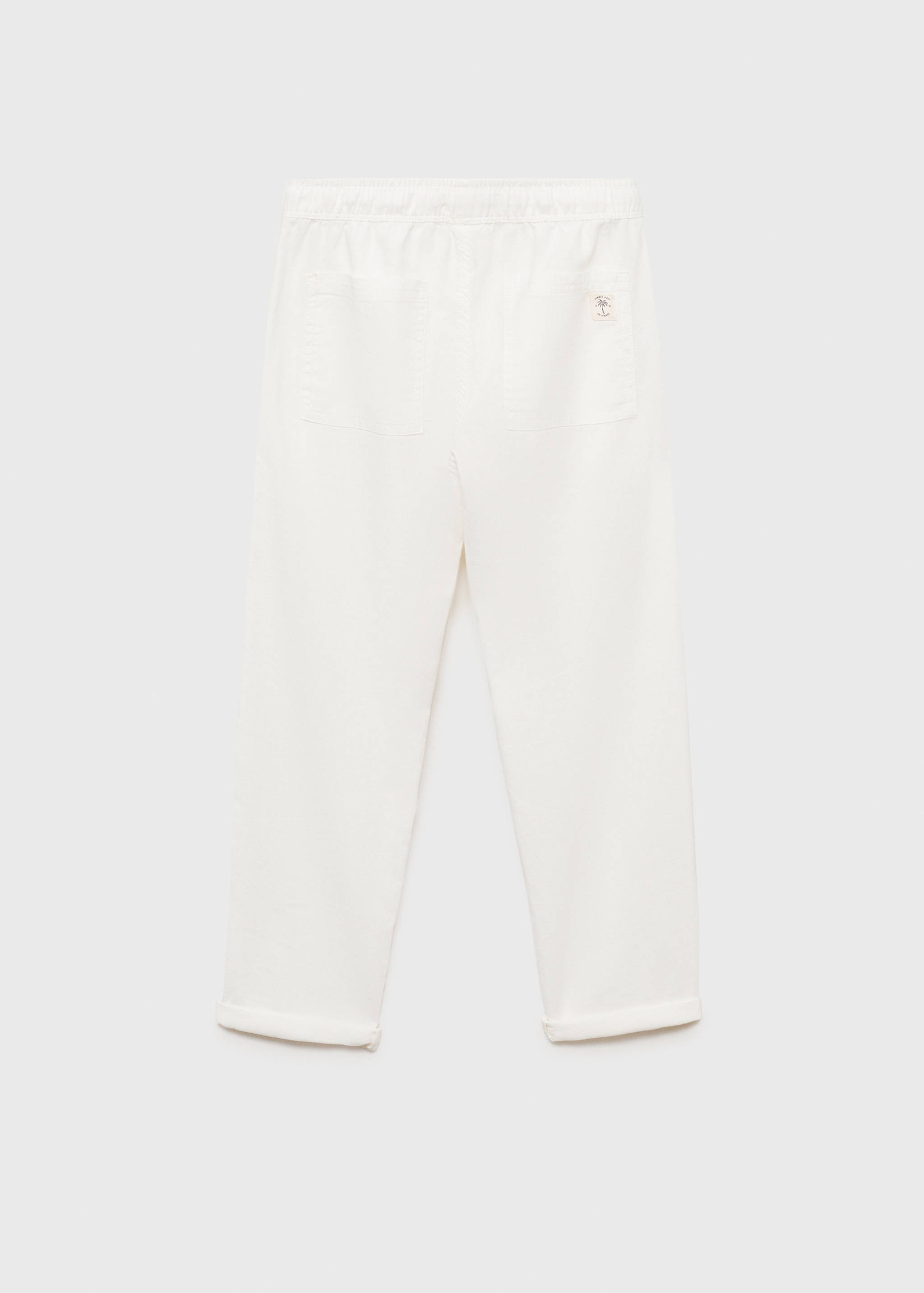 Linen-blend elastic waist trousers - Reverse of the article