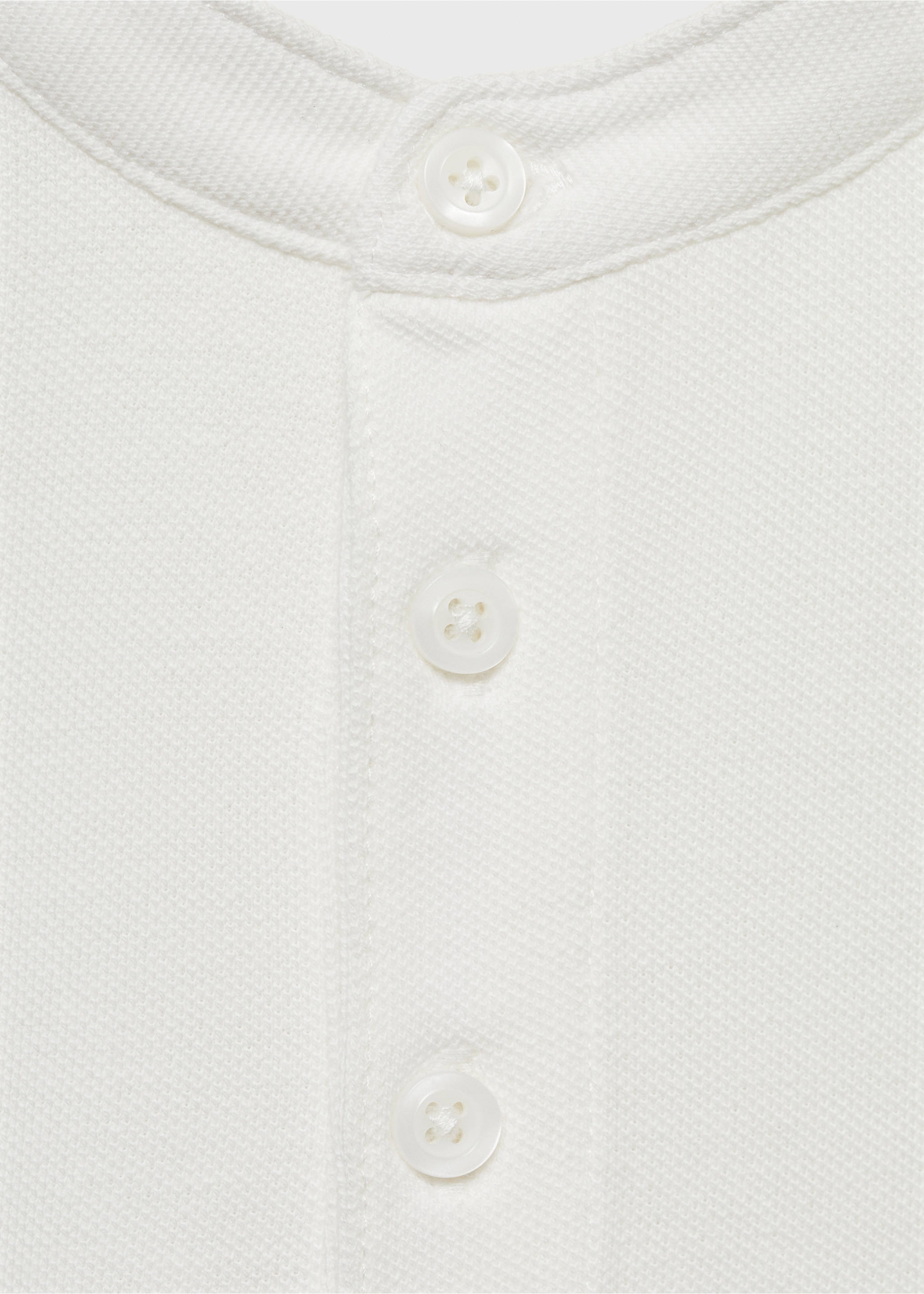 100% katoenen poloshirt - Detail van het artikel 8, Gebroken wit. Ref: 87040631-00.