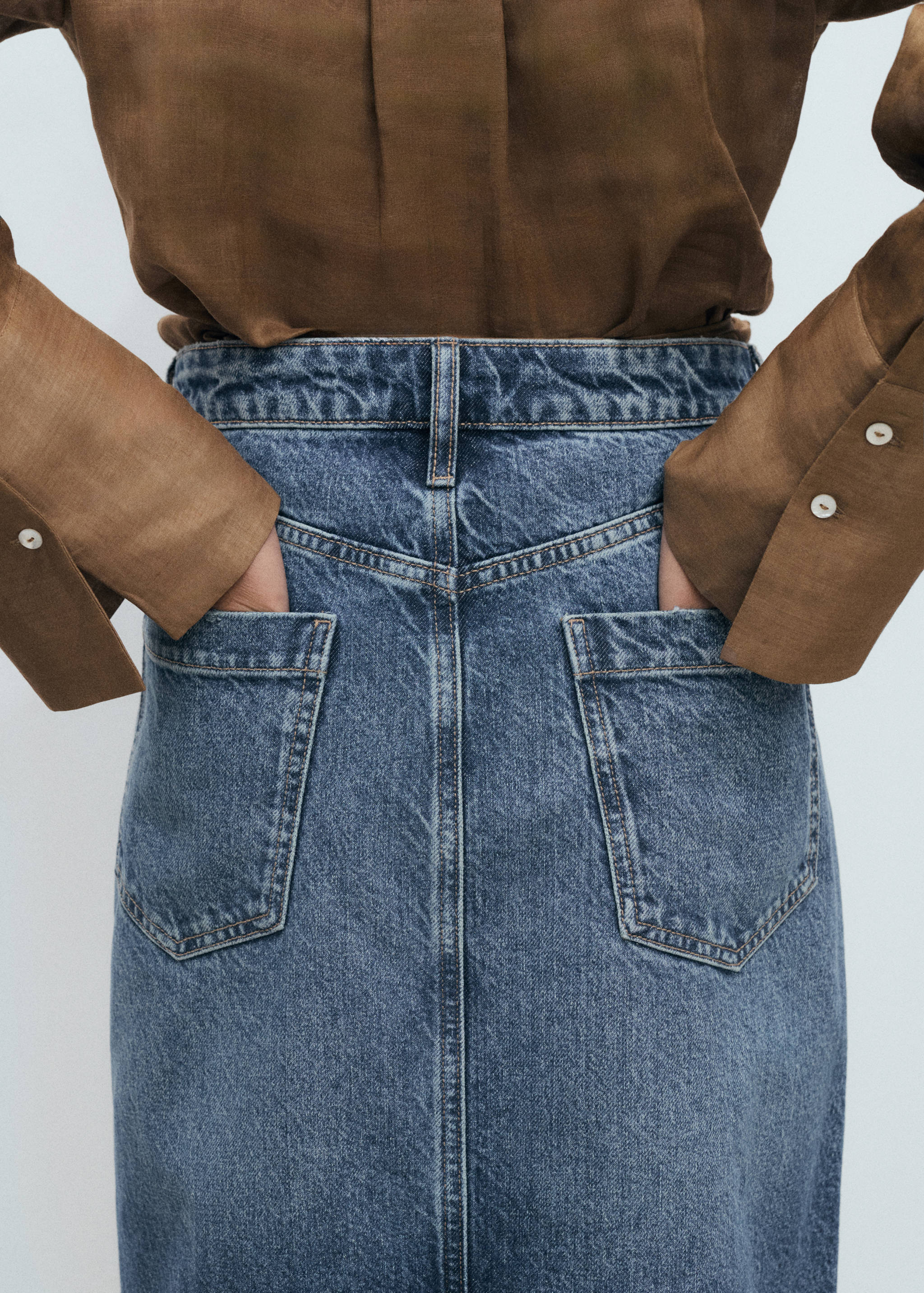 Fustă midi din denim - Detaliu al articolului 6