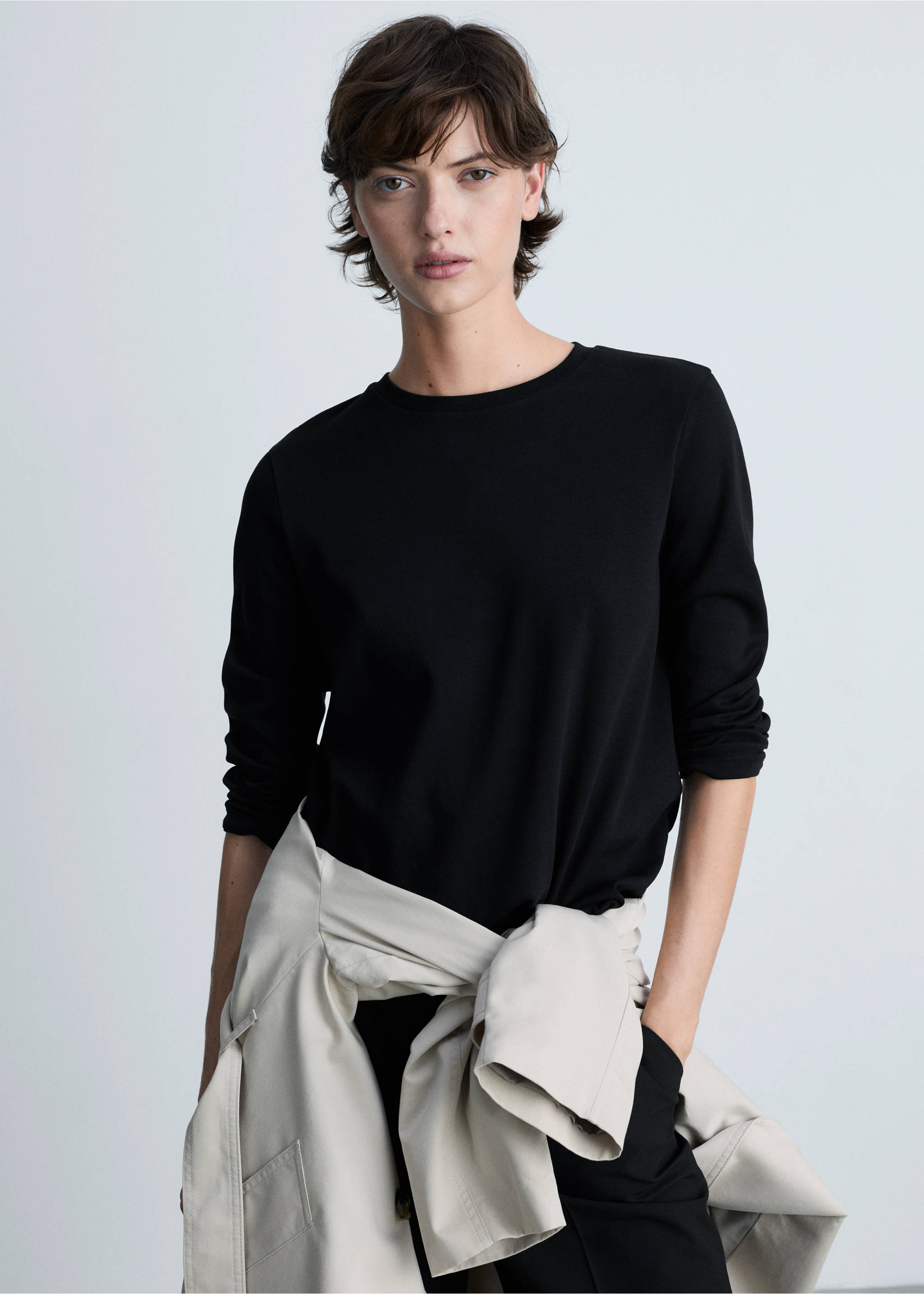 Cotton maternity t-shirt - Medium plane, Black. Ref: 87040638-00.