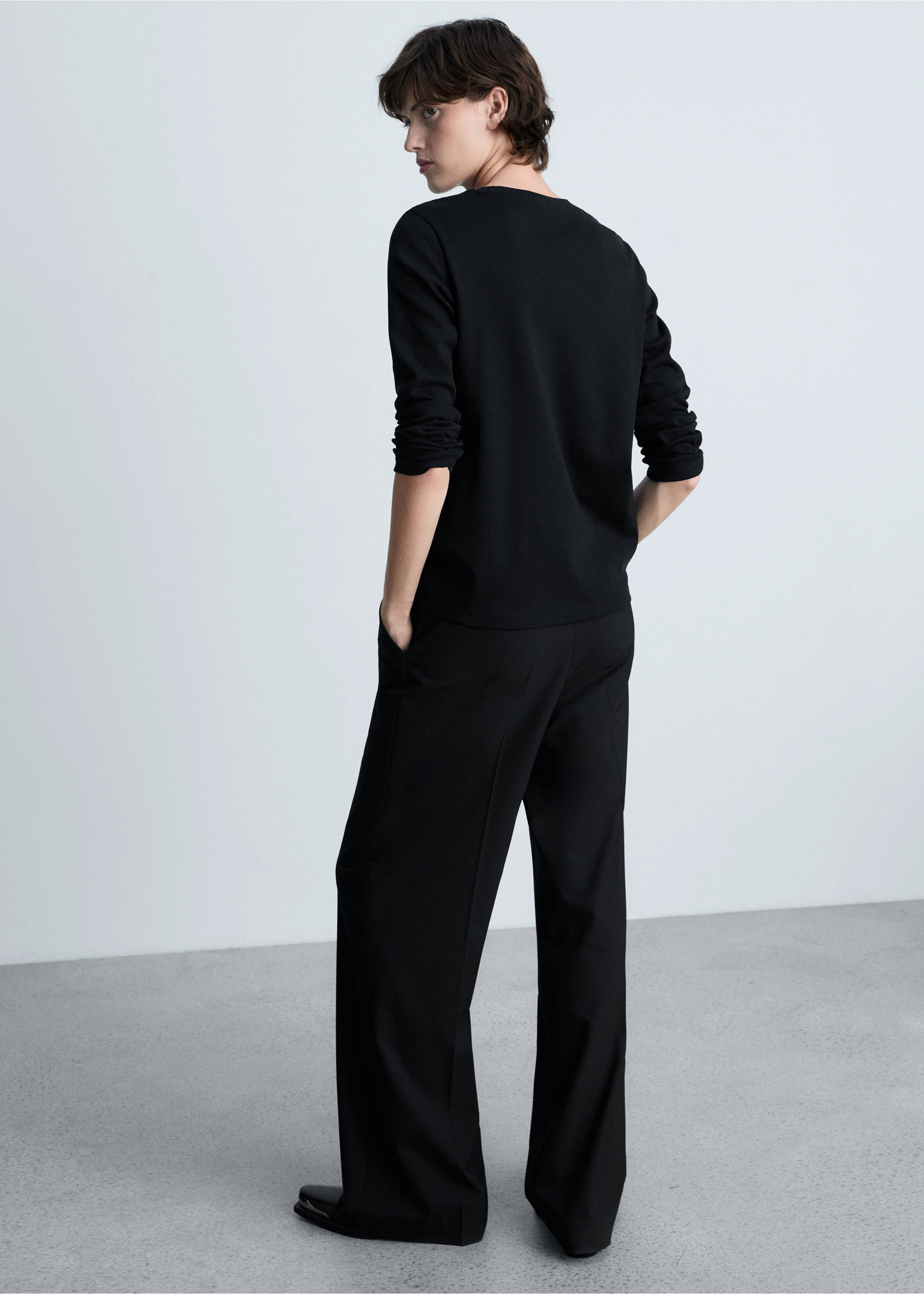 Cotton maternity t-shirt - Reverse of the article, Black. Ref: 87040638-00.