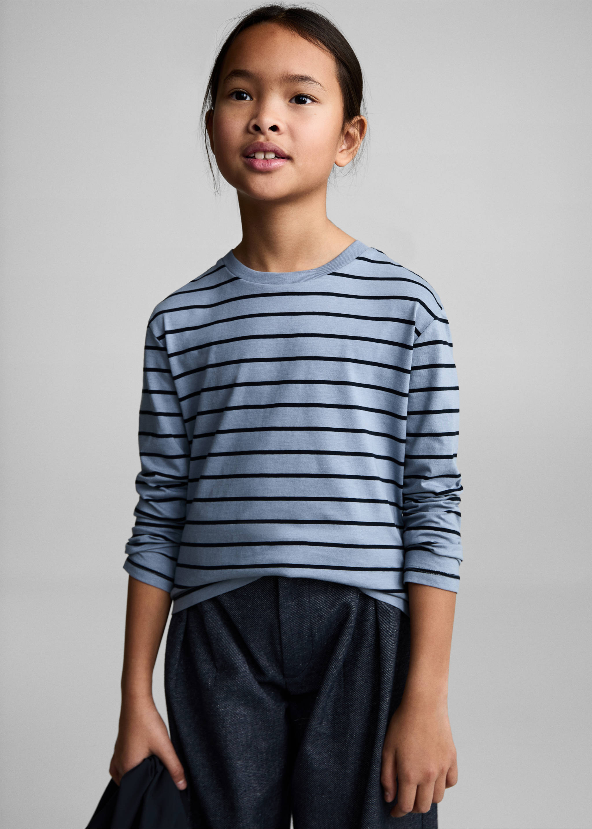 Striped cotton T-shirt - Medium plane, Blue. Ref: 87040641-00.