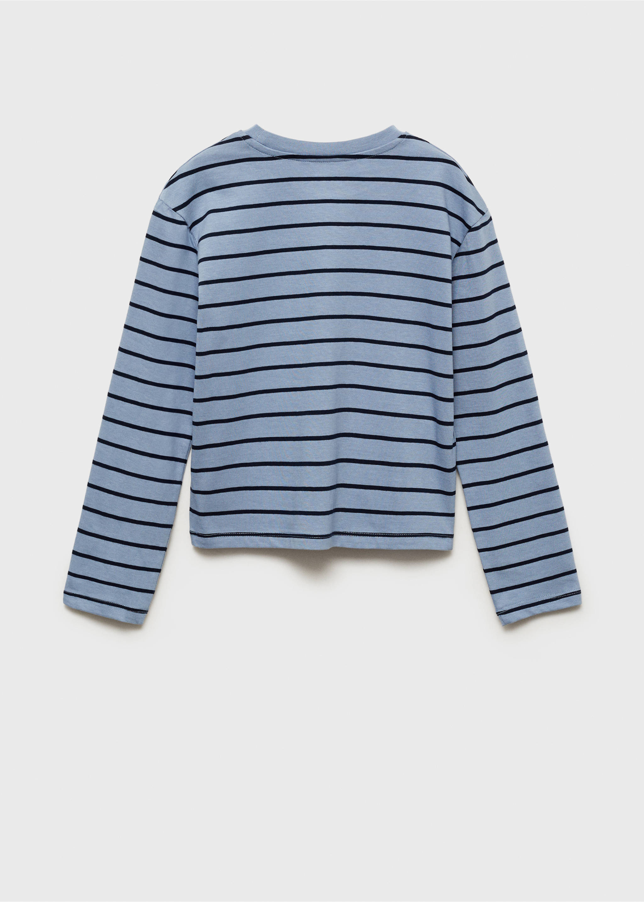 Striped cotton T-shirt - Reverse of the article, Blue. Ref: 87040641-00.