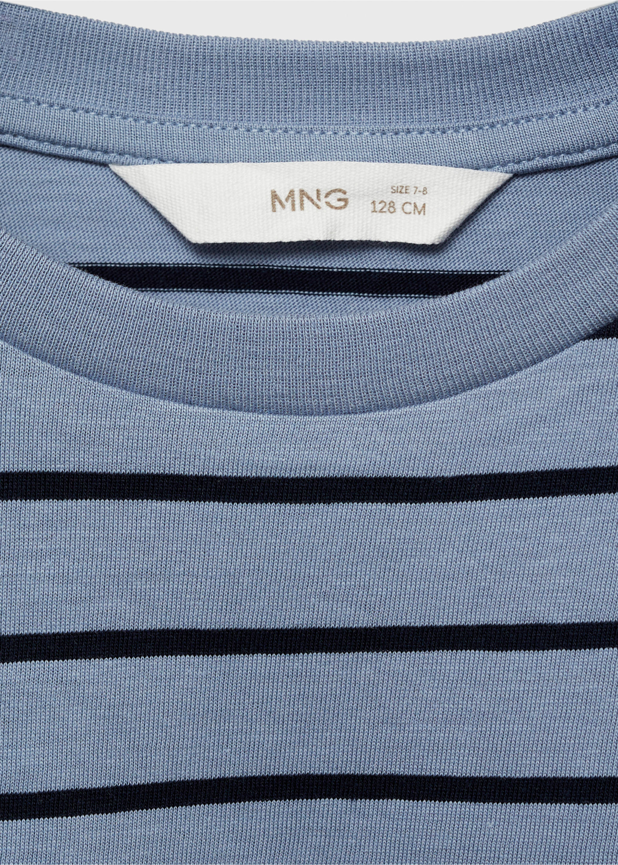 Striped cotton T-shirt - Details of the article 8, Blue. Ref: 87040641-00.