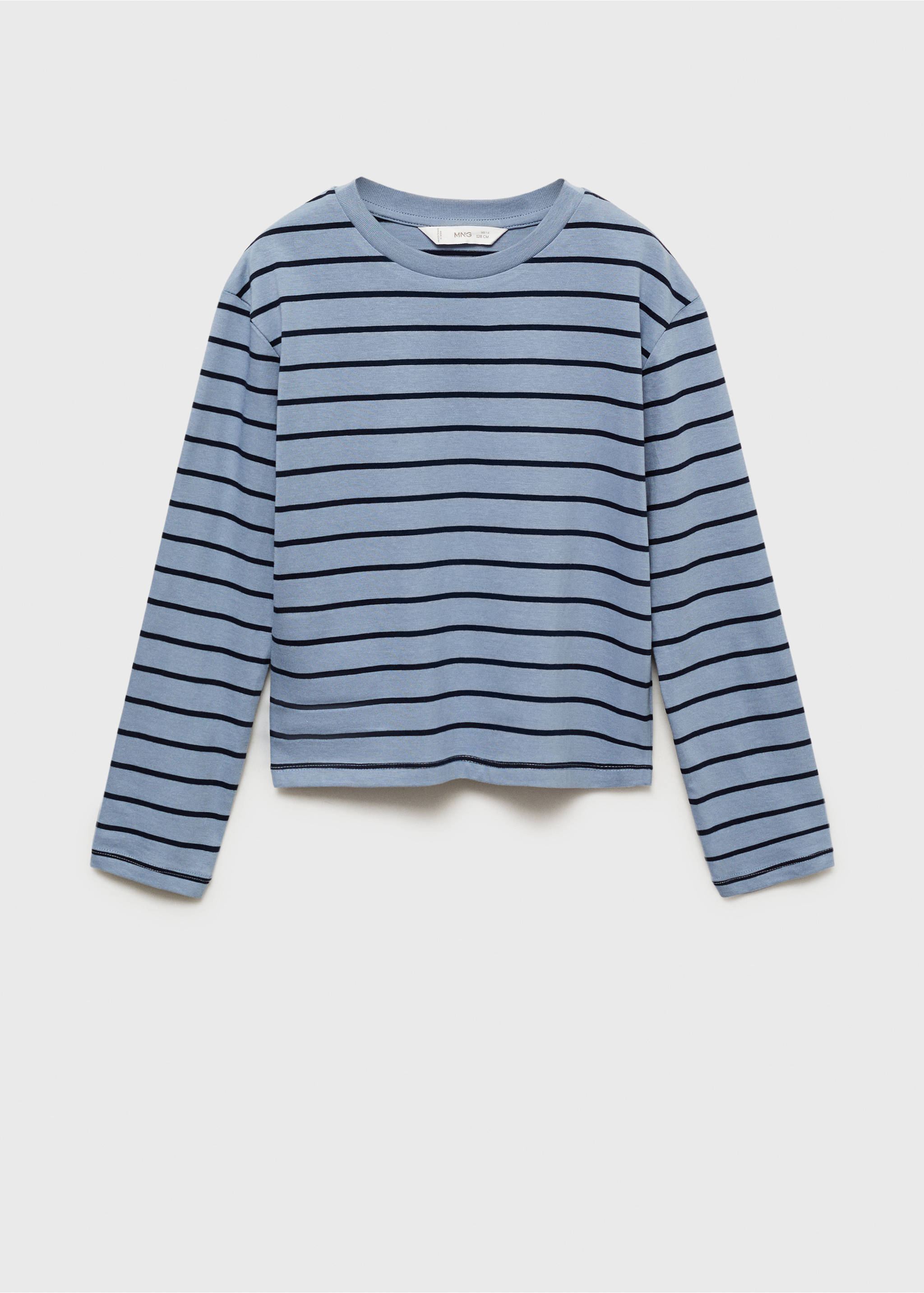 Gestreiftes Baumwoll-Shirt - Artikel ohne Model, Blau. Ref: 87040641-00.