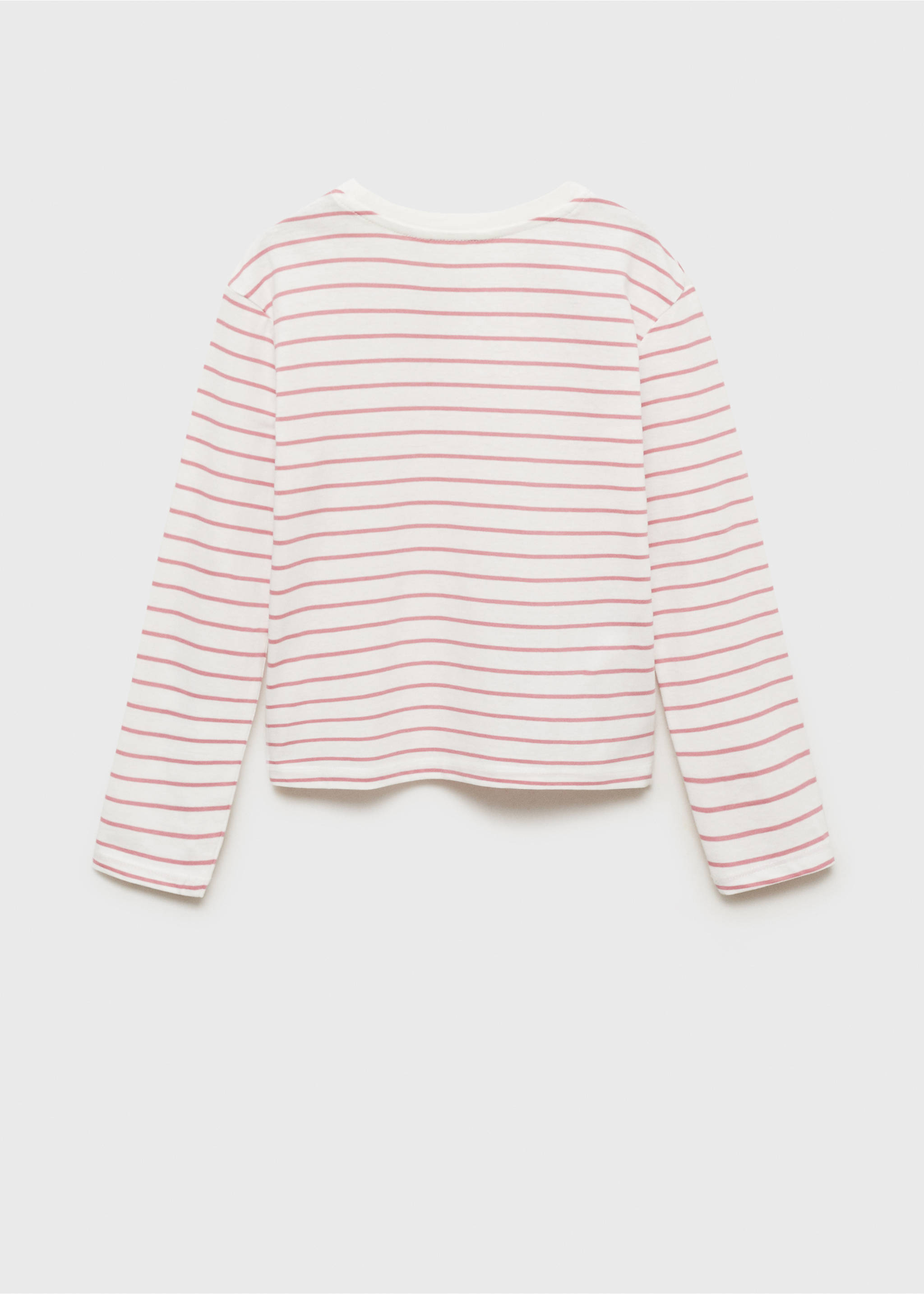 Striped cotton T-shirt - Reverse of the article, Pink. Ref: 87040641-00.